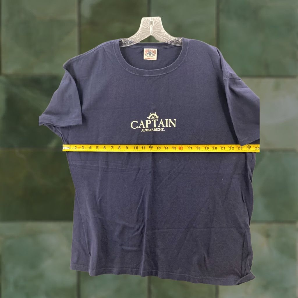 Vintage High Wind Shirt Mens XXL Captain is always right and I'm the Captain T-Shirt Blue 90s Sports USA Mens XX-Large Size US XXL / EU 58 / 5 - 1 Thumbnail