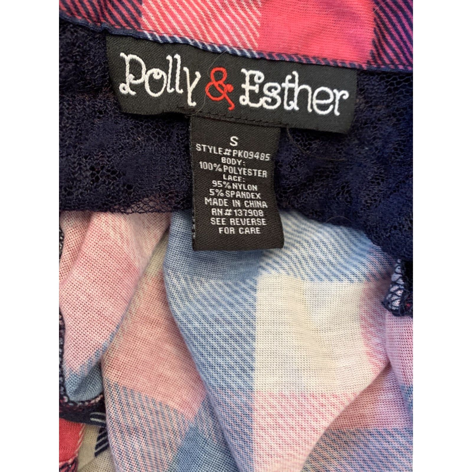 Vintage VINTAGE Polly & Esther Junior Women's Casual Plaid Button-Down Lace Back Shirt Image: Pink Size S / US 4 / IT 40 - 6 Thumbnail