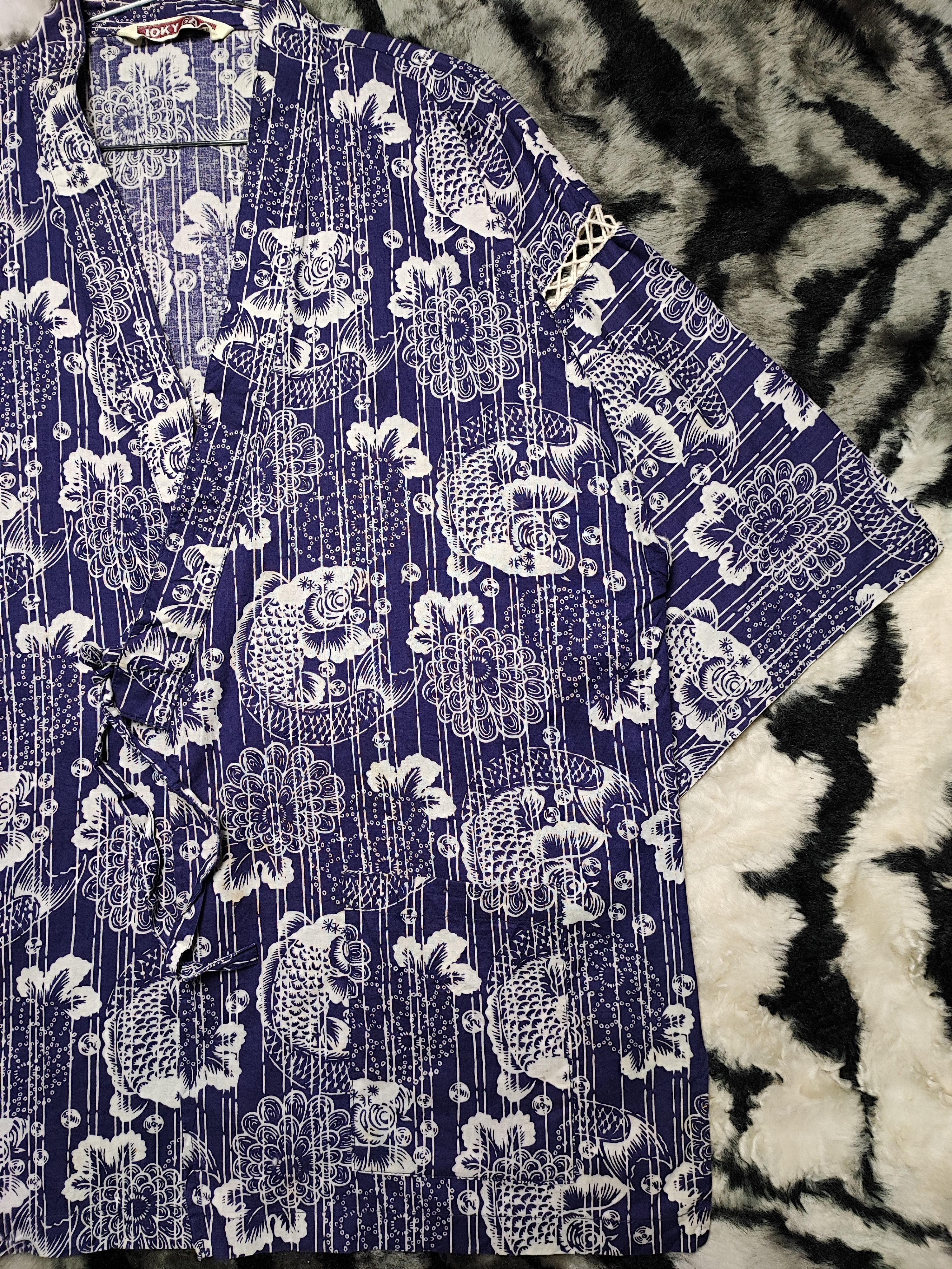 Japanese Brand Kimono Fish Koi Full Print Size M / US 6-8 / IT 42-44 - 5 Thumbnail