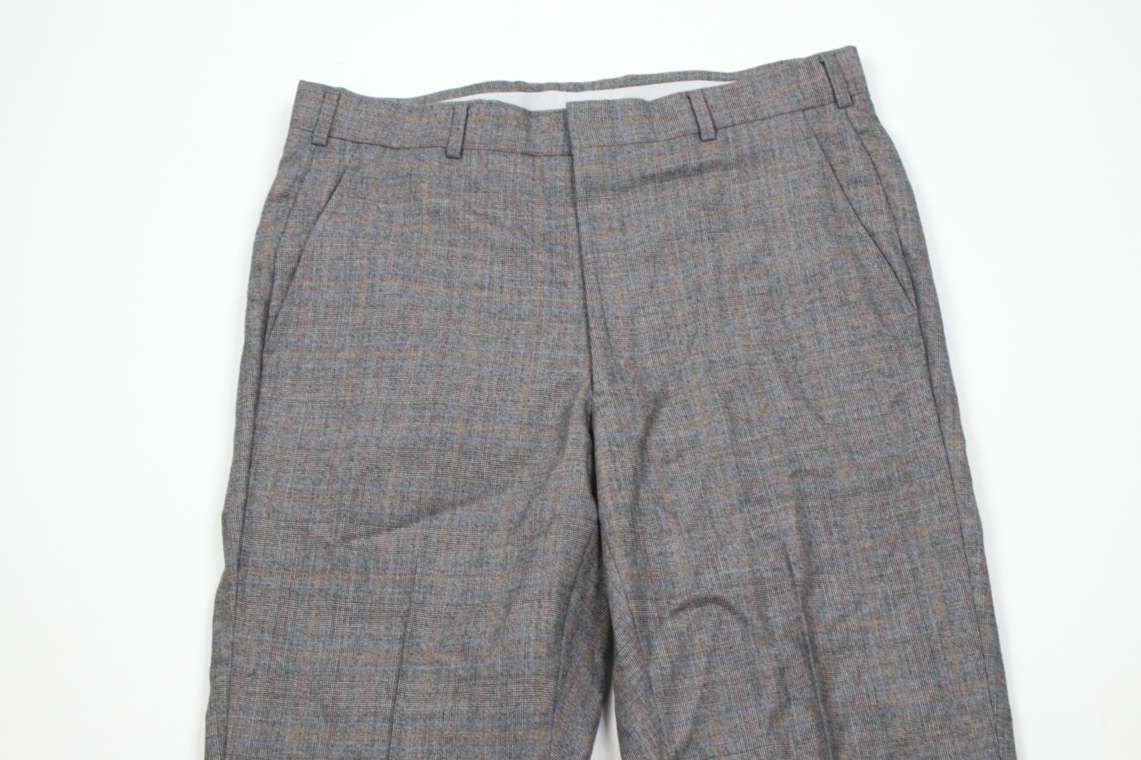 Vintage Vintage 70s Streetwear Flared Wide Leg Chino Pants Plaid USA Size US 34 / EU 50 - 2 Thumbnail