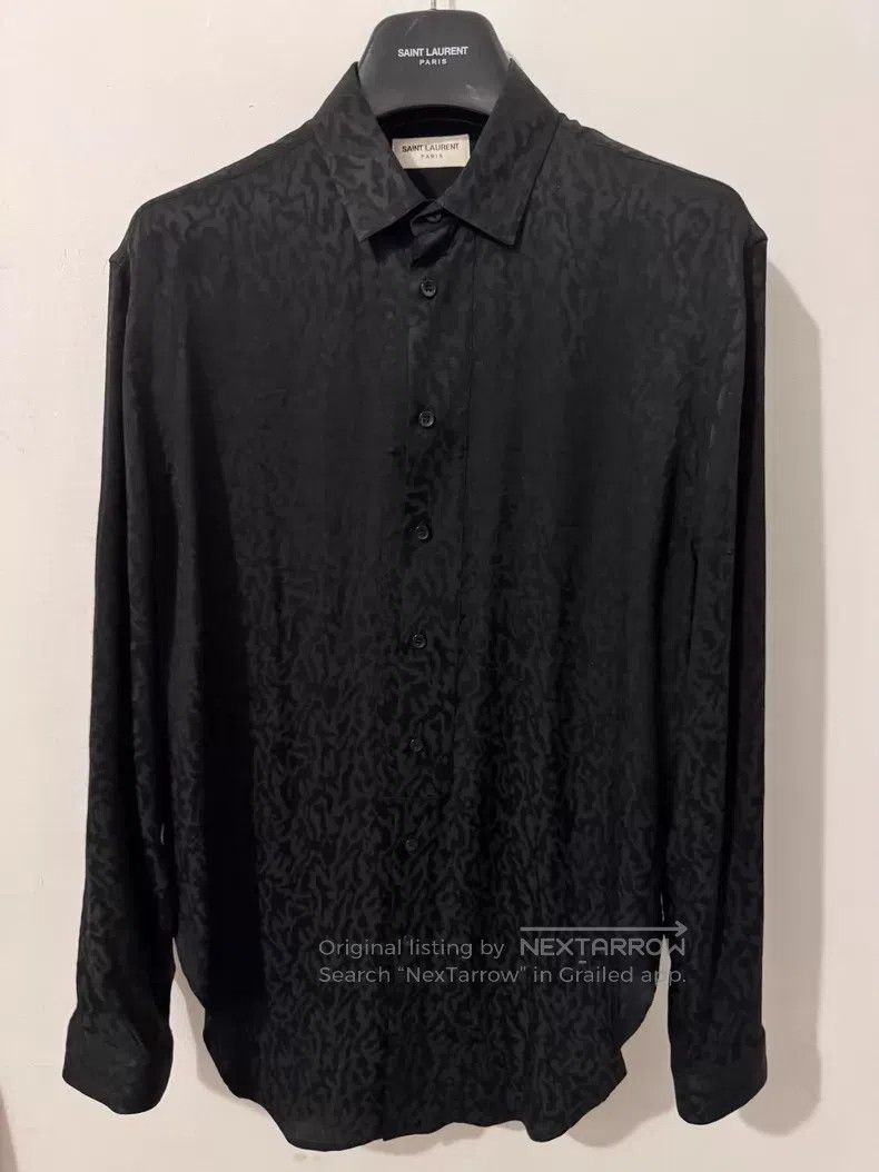 Saint Laurent Paris Saint Laurent Paris Mulberry Silk Dark Pattern Thorn Print Size XS / US 0-2 / IT 36-38 - 1 Thumbnail