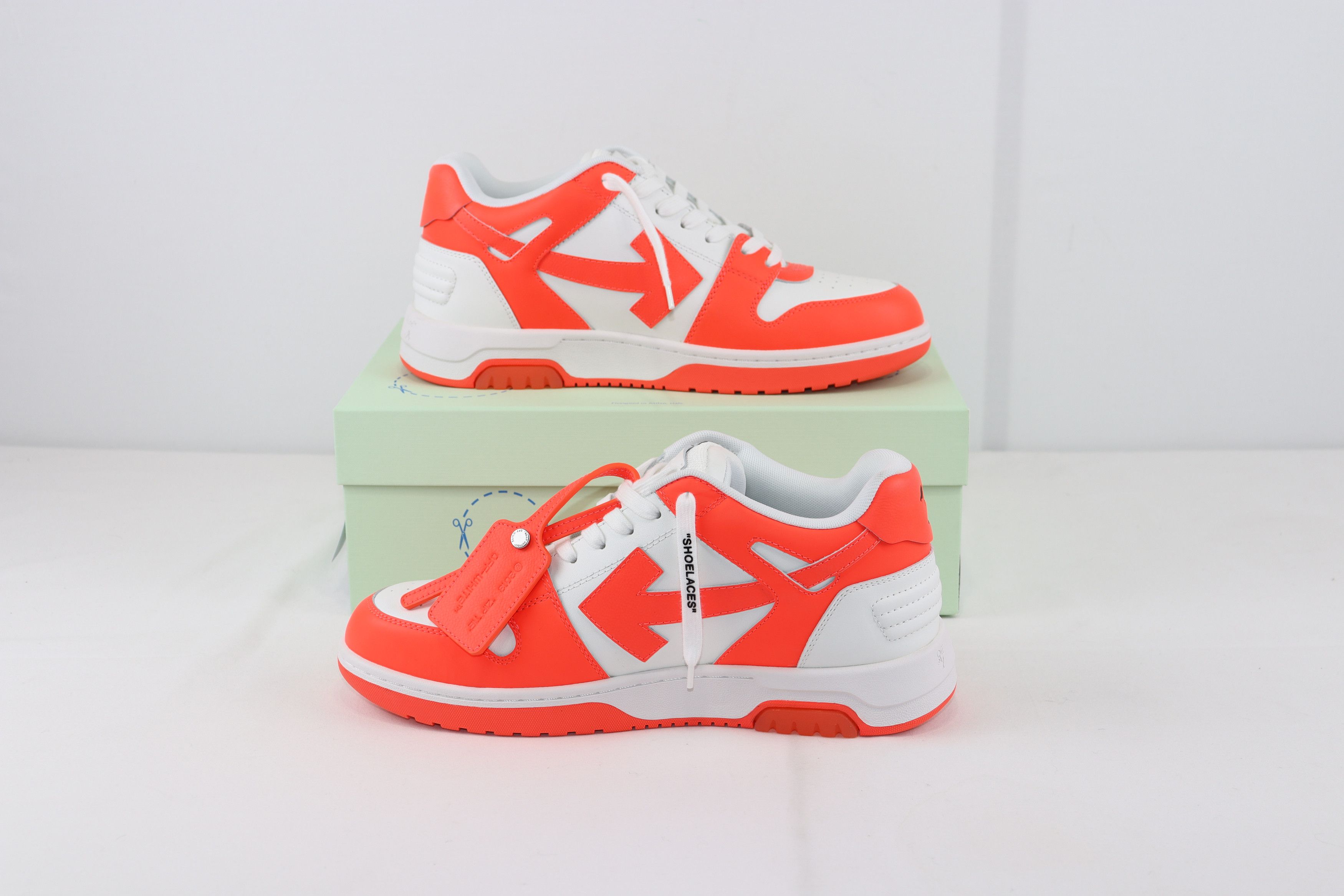 image of Off White O1Rshd1 Q: 3 / Out Of Office Sneakers In Fluo Orange & White in Fluo Orange/White (Size 1