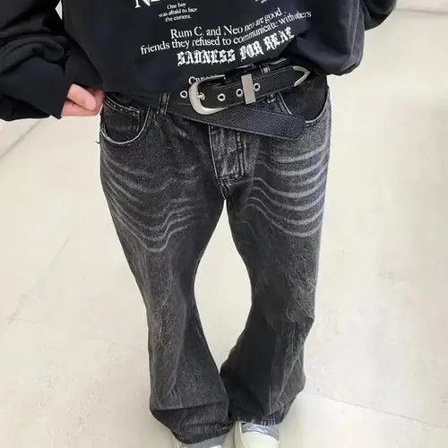 Japanese Brand × Jean Vintage washed ruined micro-flare wide-leg jeans Size US 32 / EU 48 - 2 Thumbnail