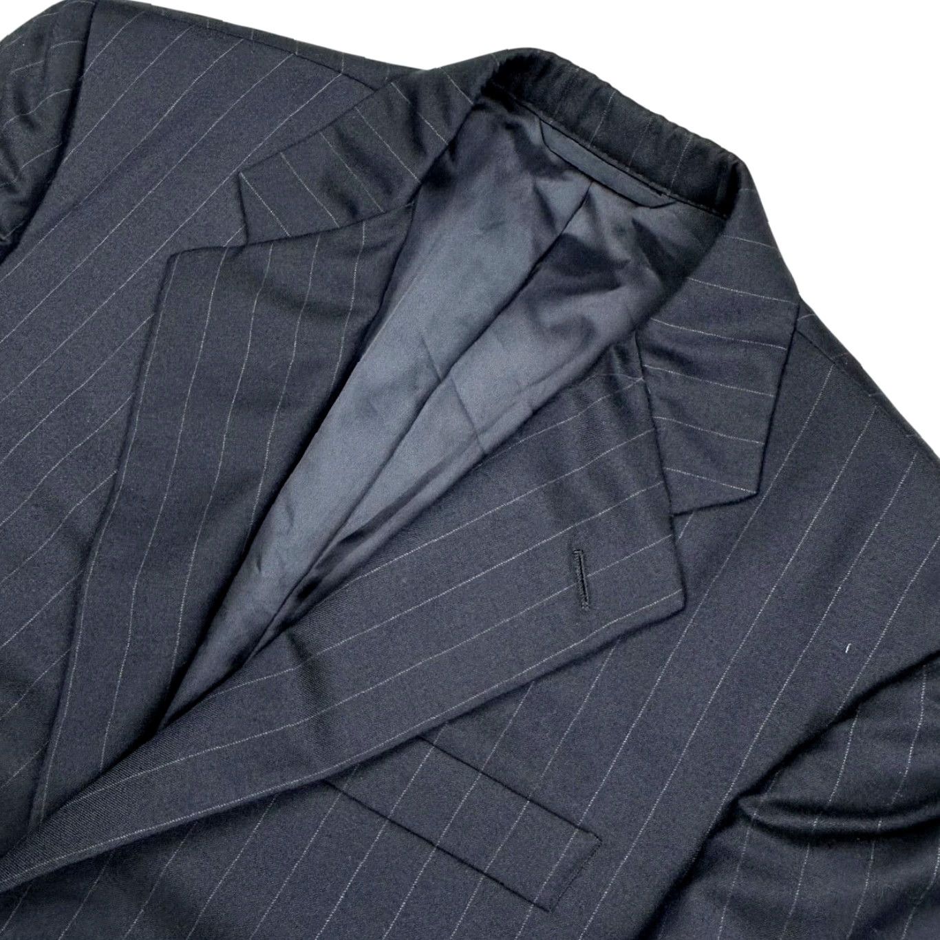 Vintage Hickey Freeman x Loro Piana Blazer 2-Button Tasmanian Wool Black Striped 39R Mens Jacket Coat Size 40R - 2 Thumbnail