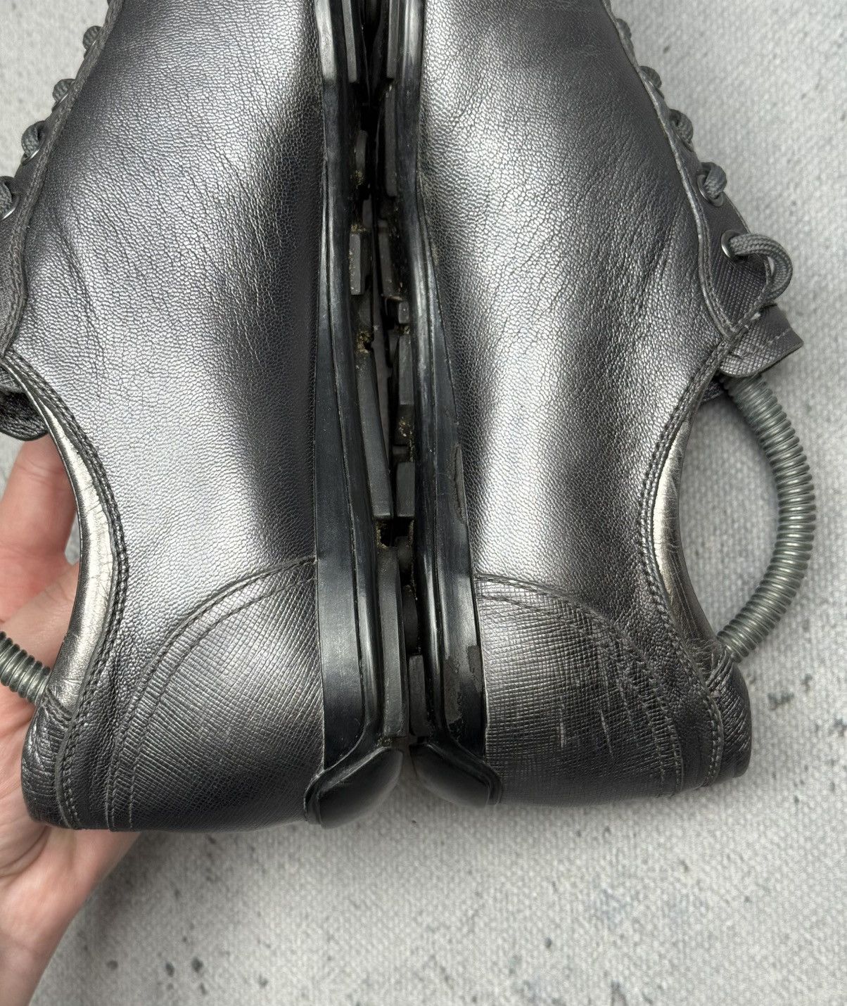 Prada Vintage Prada Saffiano Leather Low Top Sneakers Rare 00s y2k Size US 8 / IT 38 - 16 Thumbnail