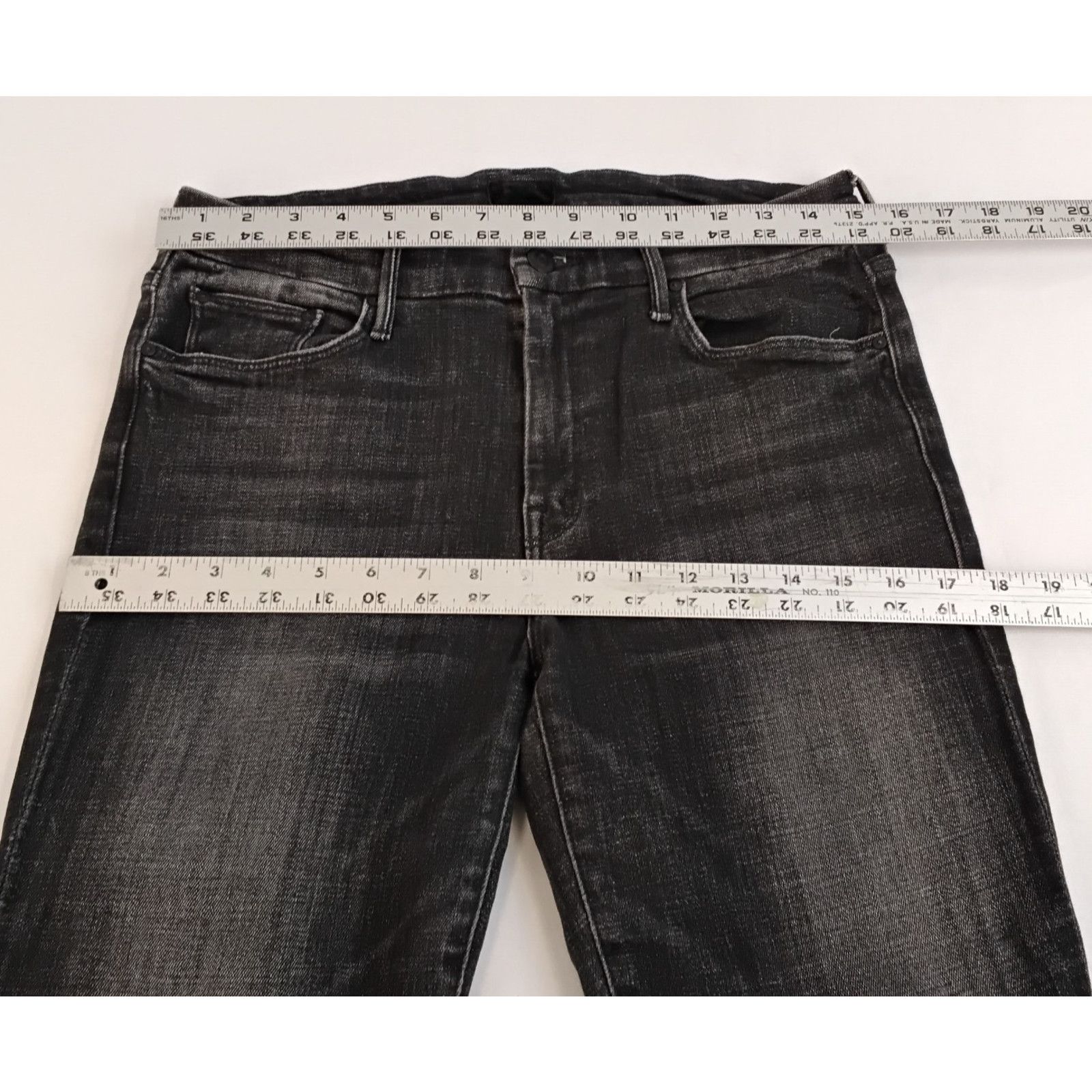 MOTHER Mother The Looker Ankle Fray Jeans Women's 29x27 Black Size 29" - 12 Thumbnail