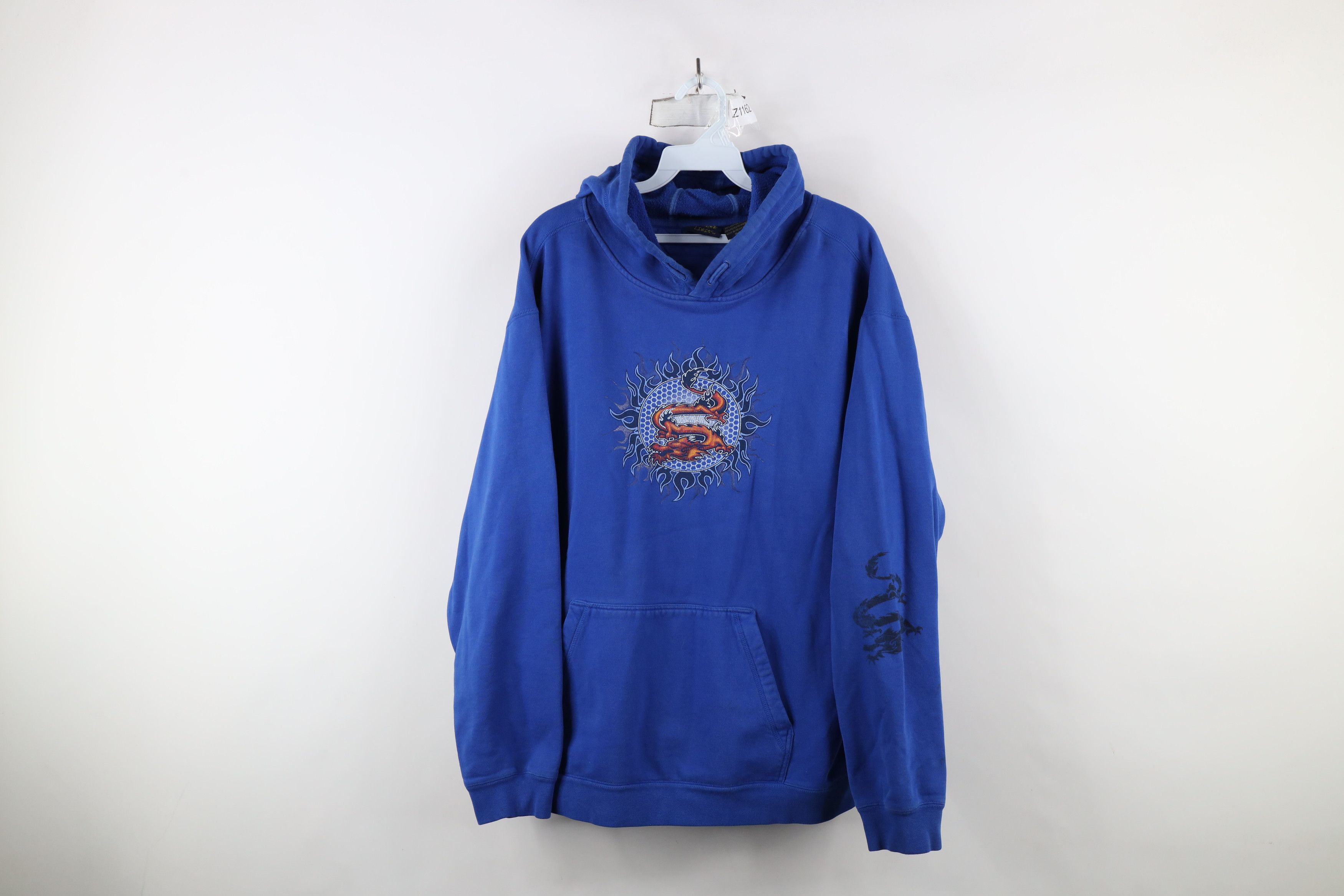 Vintage Vintage 90s Streetwear Tribal Sun Dragon Hoodie Sweatshirt Size US M / EU 48-50 / 2 - 1 Thumbnail