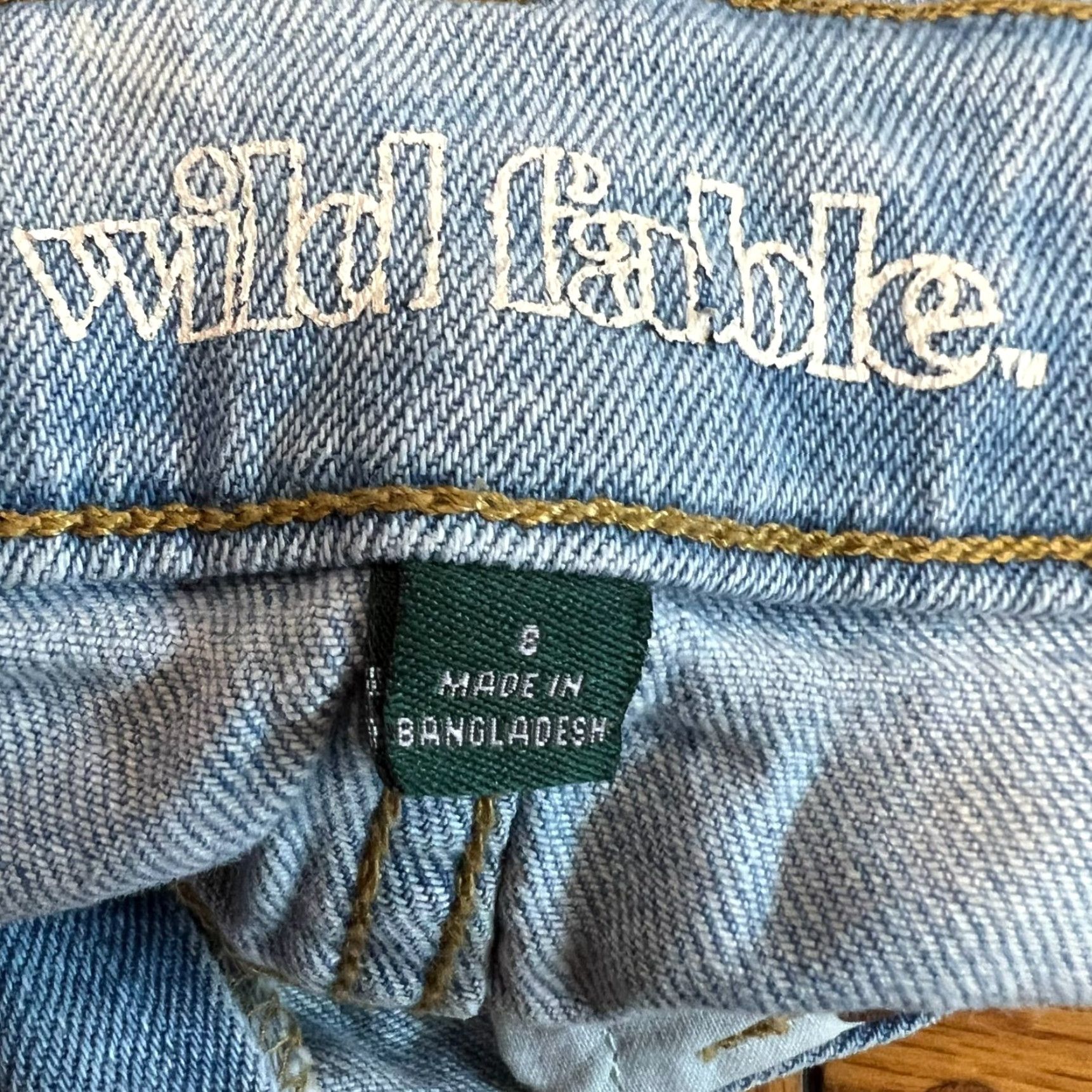 Vintage Wild Fable Denim Jean Mini Skirt Womens Size 8 Blue 30X16 Fringe Distressed Size 30" / US 8 / IT 44 - 5 Thumbnail