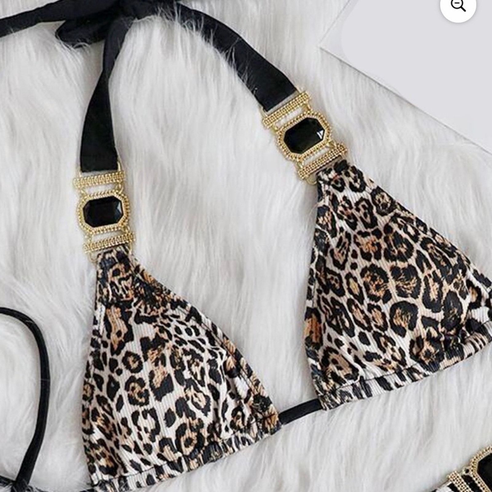Other Leopard Print Bikini Top Swim Bathing Top size S Size ONE SIZE - 2 Thumbnail