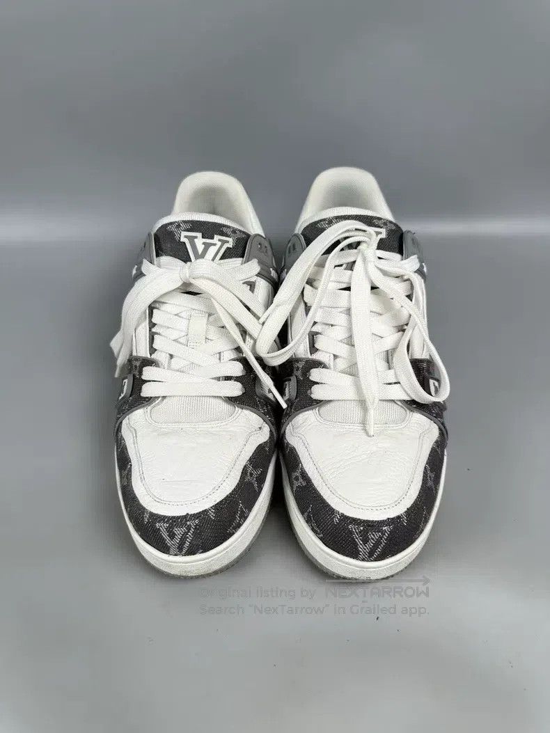 Louis Vuitton Louis Vuitton Grey and White Denim Trainer Casual Shoes Size US 7 / EU 40 - 4 Thumbnail