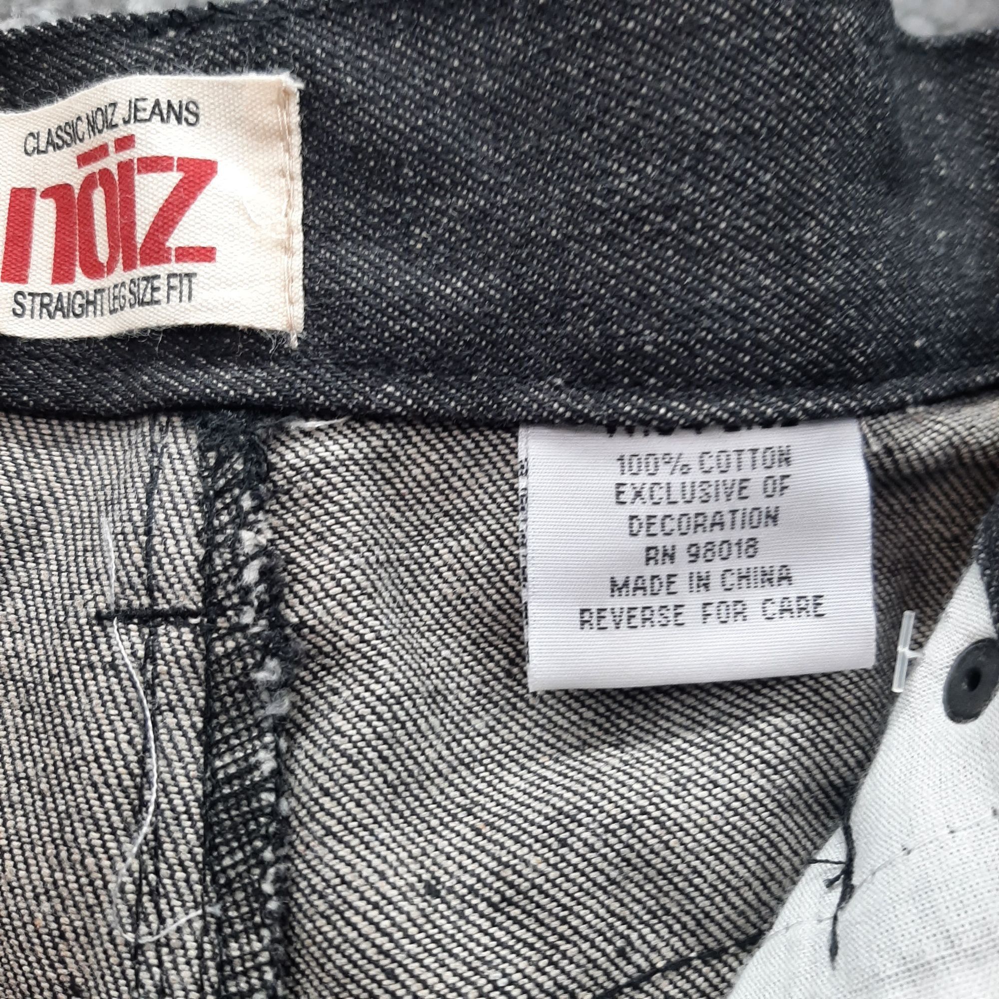 Other Noiz Mens Straight Fit Jeans W34 L32 Cotton Denim Y2K Hiphop Size US 34 / EU 50 - 4 Thumbnail