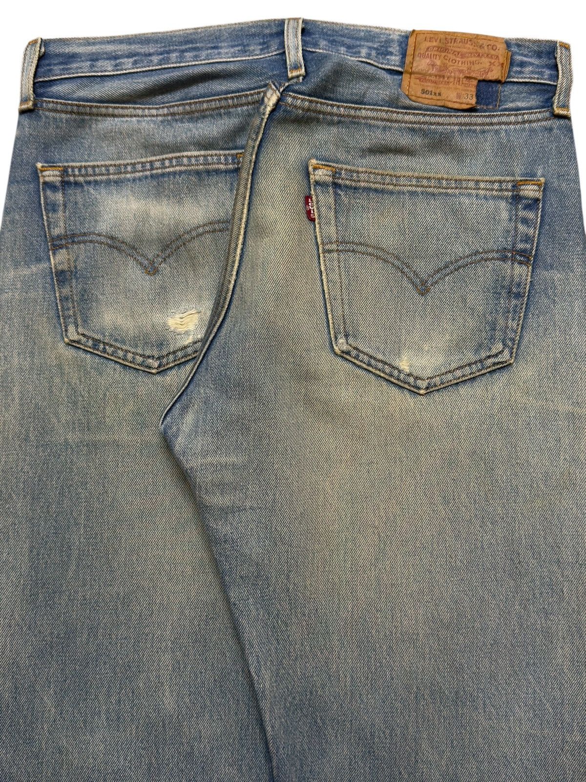 Levi's Vintage 90s Usa Levis 501xx Blue Faded Wash Distressed Jeans Size US 32 / EU 48 - 6 Thumbnail
