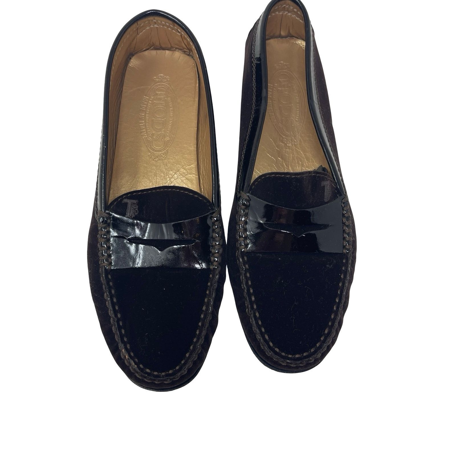 Tod’s Gommino Loafers in Chocolate Brown velvet sz 38 US 5.5