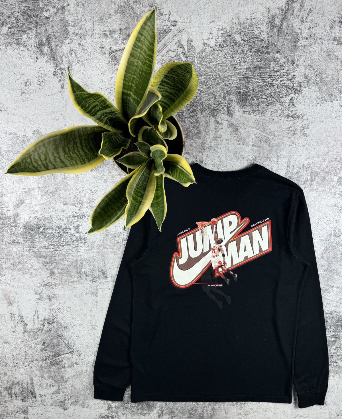 Nike Air Michael Jordan Jump Man Basketball Longsleeve T Shirt Tee Size US L / EU 52-54 / 3 - 1 Thumbnail