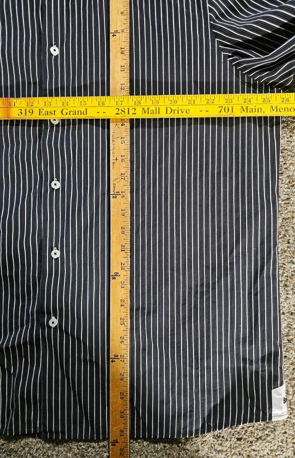 Other Brio Milano Contemporary 2XL 18.5/19 black stripe button-up Size US XXL / EU 58 / 5 - 6 Thumbnail