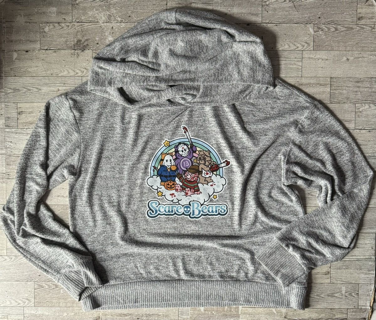 Gap Scare Bears, Upcycled, Retro, Knit Oversize Lounge Hoodie Size M / US 6-8 / IT 42-44 - 6 Thumbnail