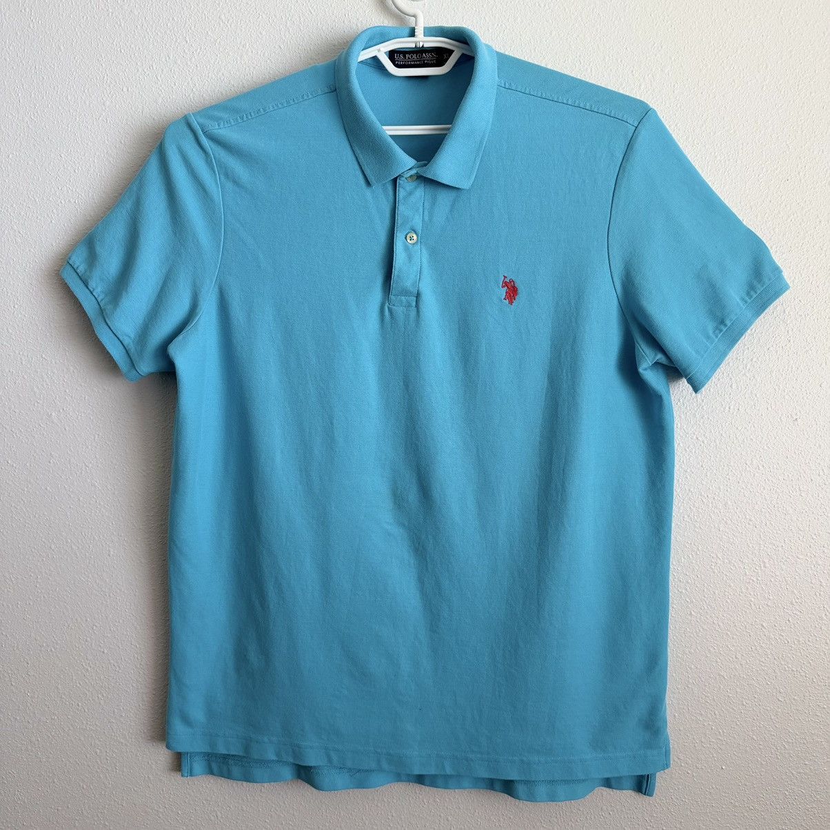 U.S. Polo Assn. U.S. Polo Assn Performance Pique Polo Mens XL Turquoise Size US XL / EU 56 / 4 - 1 Thumbnail