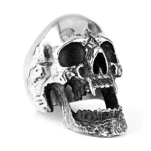 Jewelry × Vintage Stainless Steel Vampire Skull Ring Size ONE SIZE - 1 Thumbnail