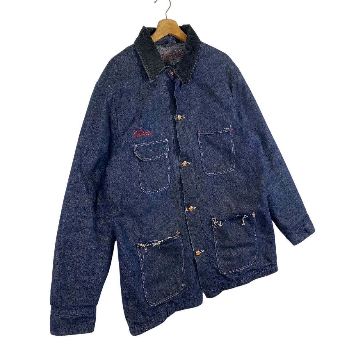 Wrangler Vintage Men’s 1950s Wool Blanket Lined Blue Bell Denim Size US L / EU 52-54 / 3 - 3 Thumbnail