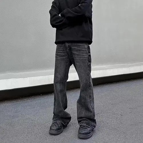 Japanese Brand × Jean Street Loose Straight Flare Black Jeans Size US 30 / EU 46 - 1 Thumbnail