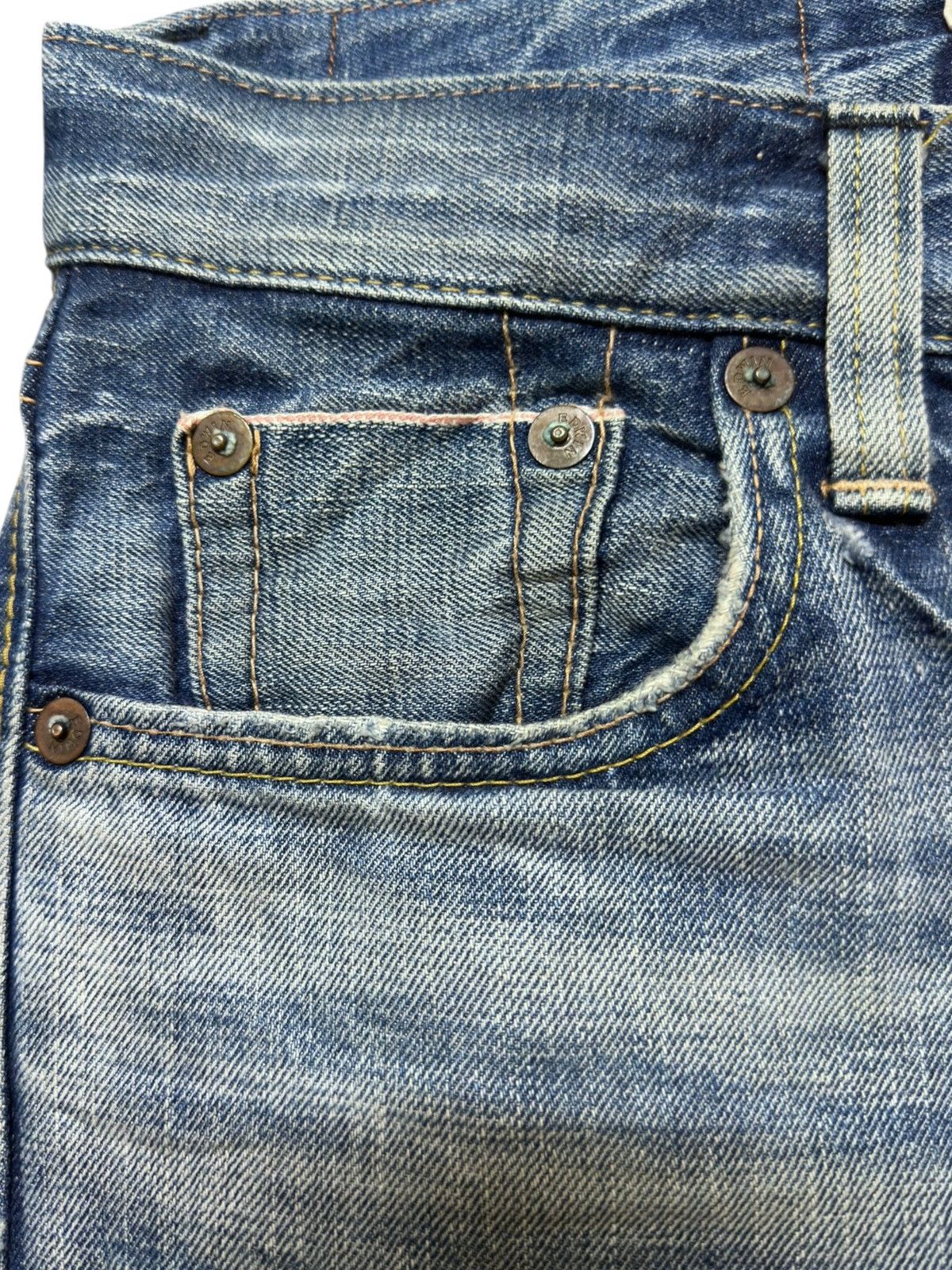 Edwin Vintage Edwin 503V Selvedge Faded Ripped Distressed Denim Size US 31 - 4 Thumbnail