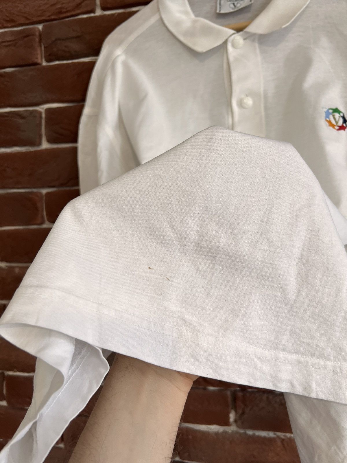 Valentino Valentino Sport 80s Logo Polo Shirt White XL designer Rare Size US XL / EU 56 / 4 - 5 Thumbnail