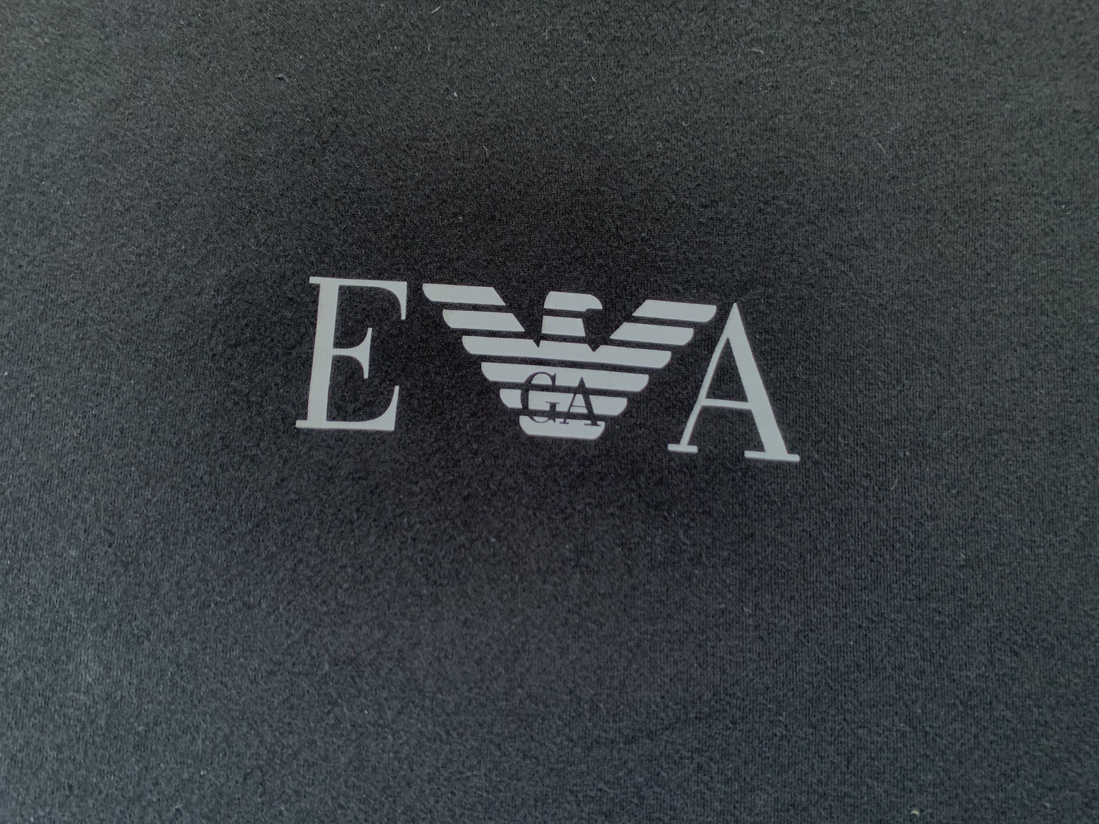 Emporio Armani × Giorgio Armani Emporio Armani Center Logo Black Cotton T Shirt Size US L / EU 52-54 / 3 - 5 Thumbnail