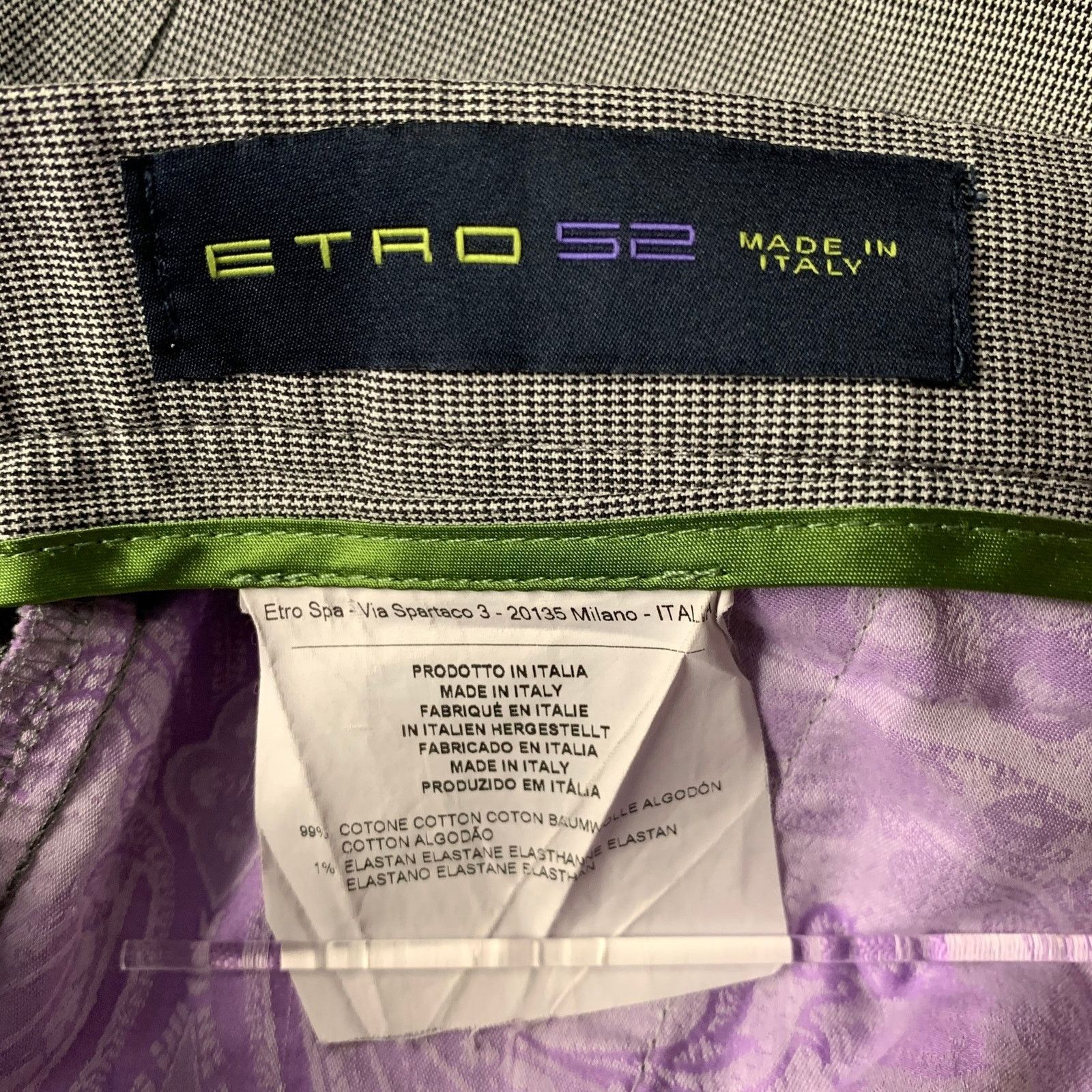 Etro ETRO Size 38 Black White Houndstooth Flat Front Dress Pants Size US 38 / EU 54 - 4 Thumbnail