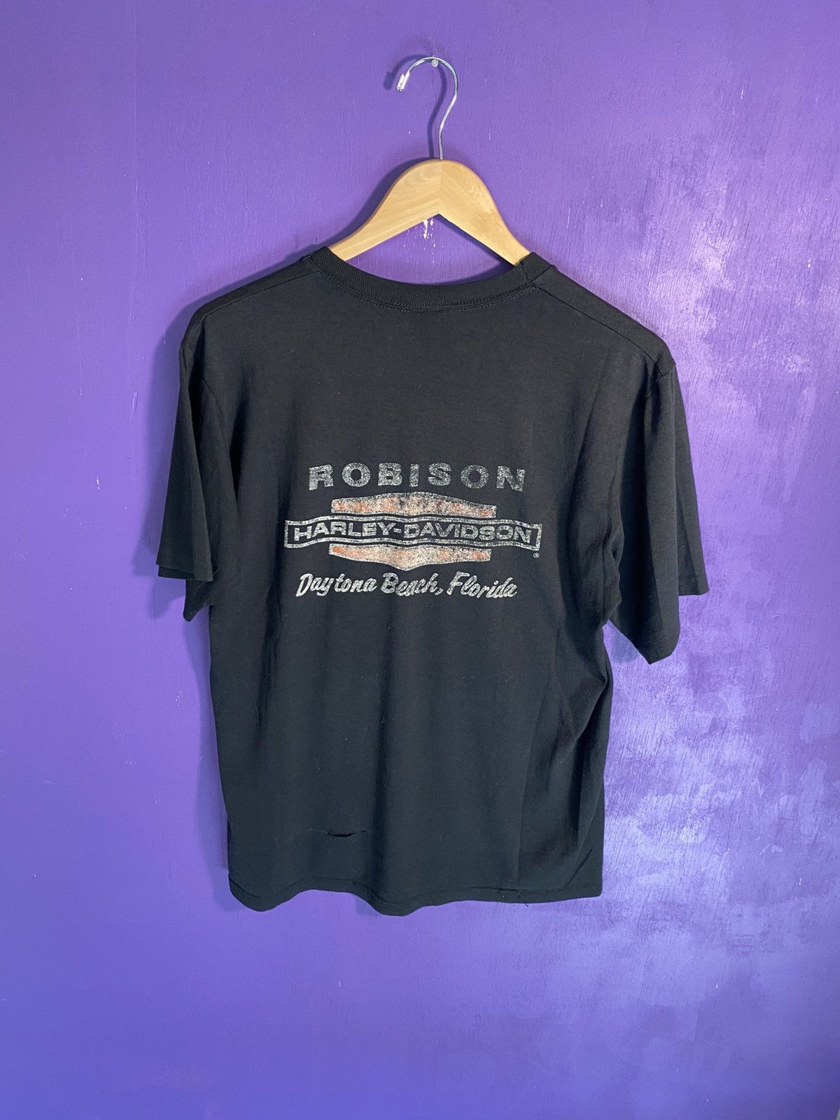 Harley Davidson Vintage 80s Harley davidson eagle/sunglasses t-shirt Size US L / EU 52-54 / 3 - 2 Thumbnail