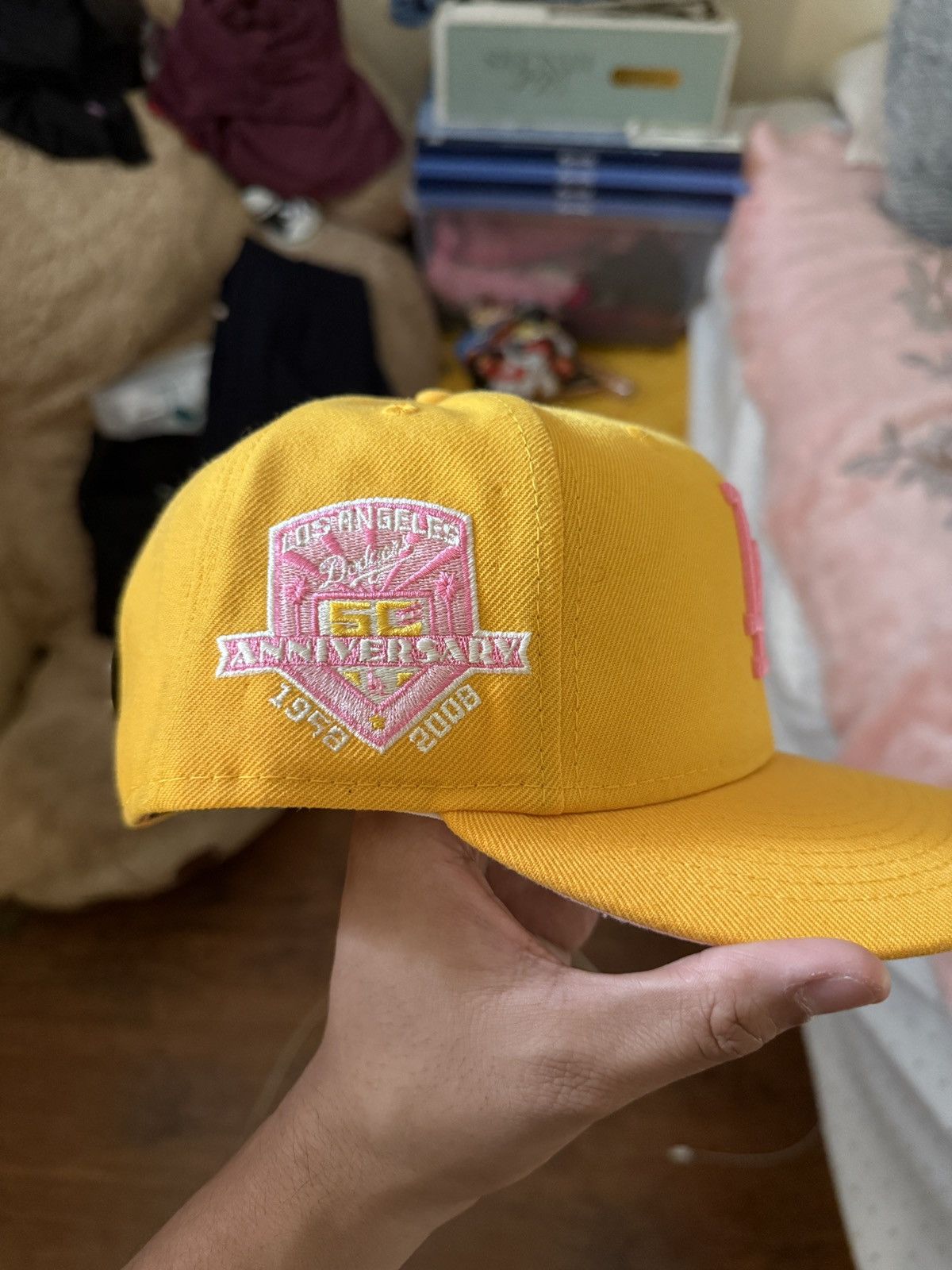 New Era Hat club pink lemonade Dodgers 7 5/8 Size ONE SIZE - 2 Thumbnail