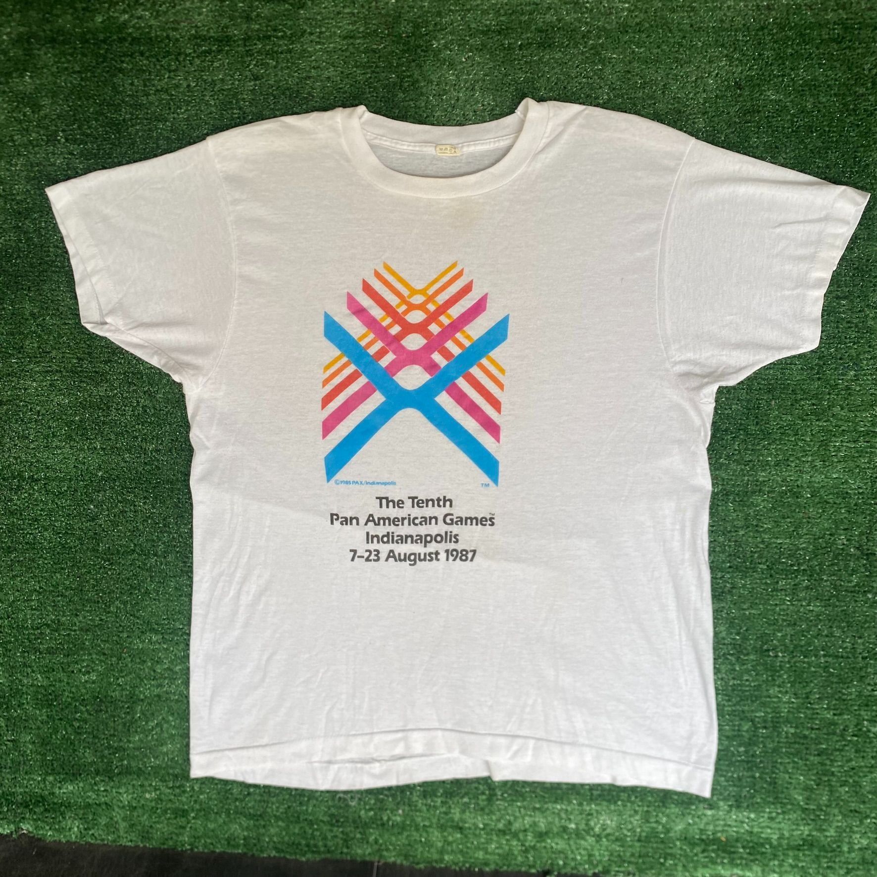 Vintage Vintage 80s Pan Am Games Shirt Indianapolis Single Stitch Te Size US M / EU 48-50 / 2 - 1 Thumbnail