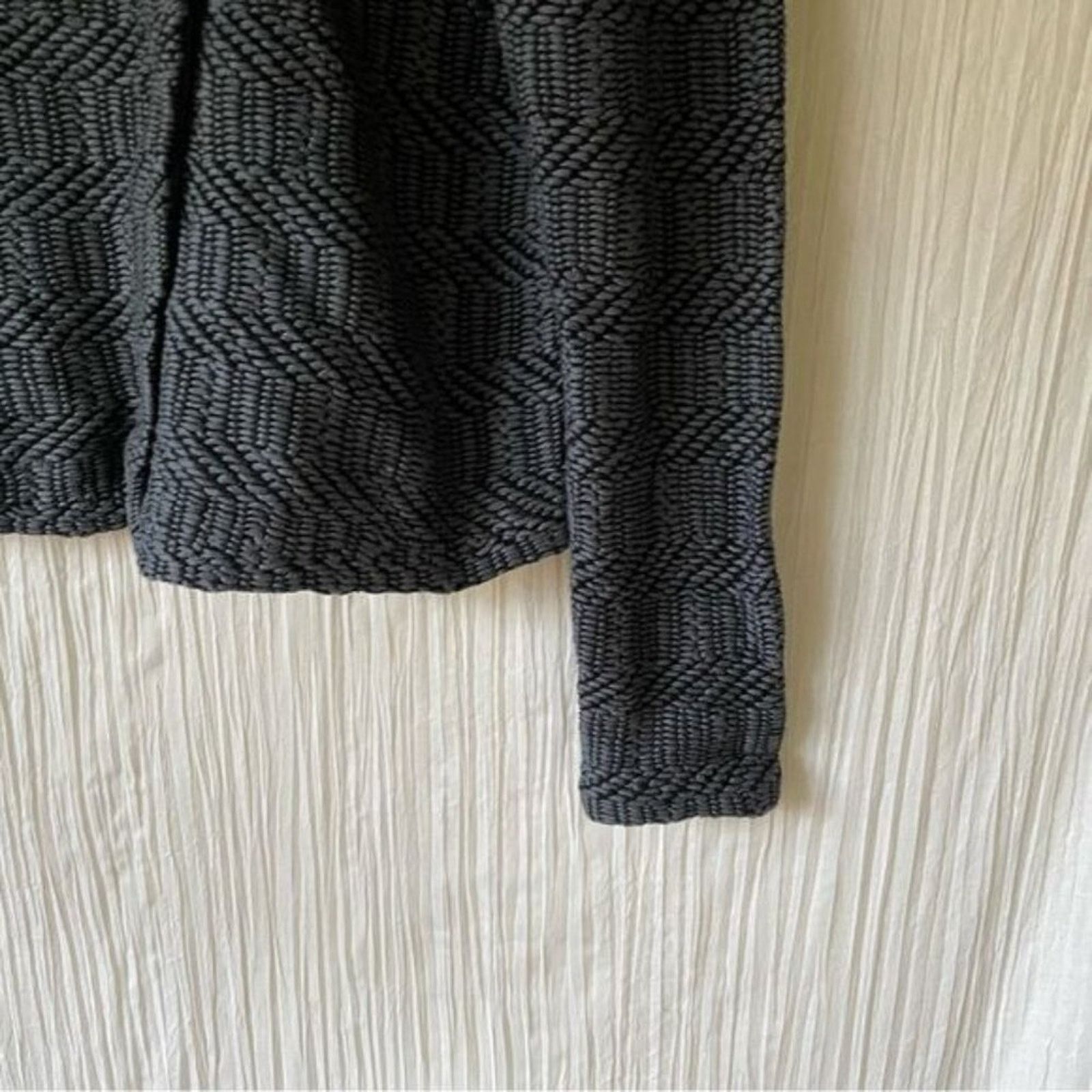 Loft Ann Taylor Loft Blazer Medium Maze Chunky Knit Zipper Gray Size M / US 6-8 / IT 42-44 - 3 Thumbnail
