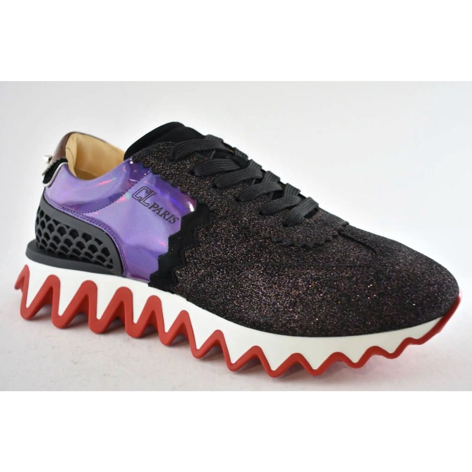 Christian Louboutin Christian Louboutin Mens Loubishark Flat Black Purple Size US 8 / EU 41 - 2 Thumbnail