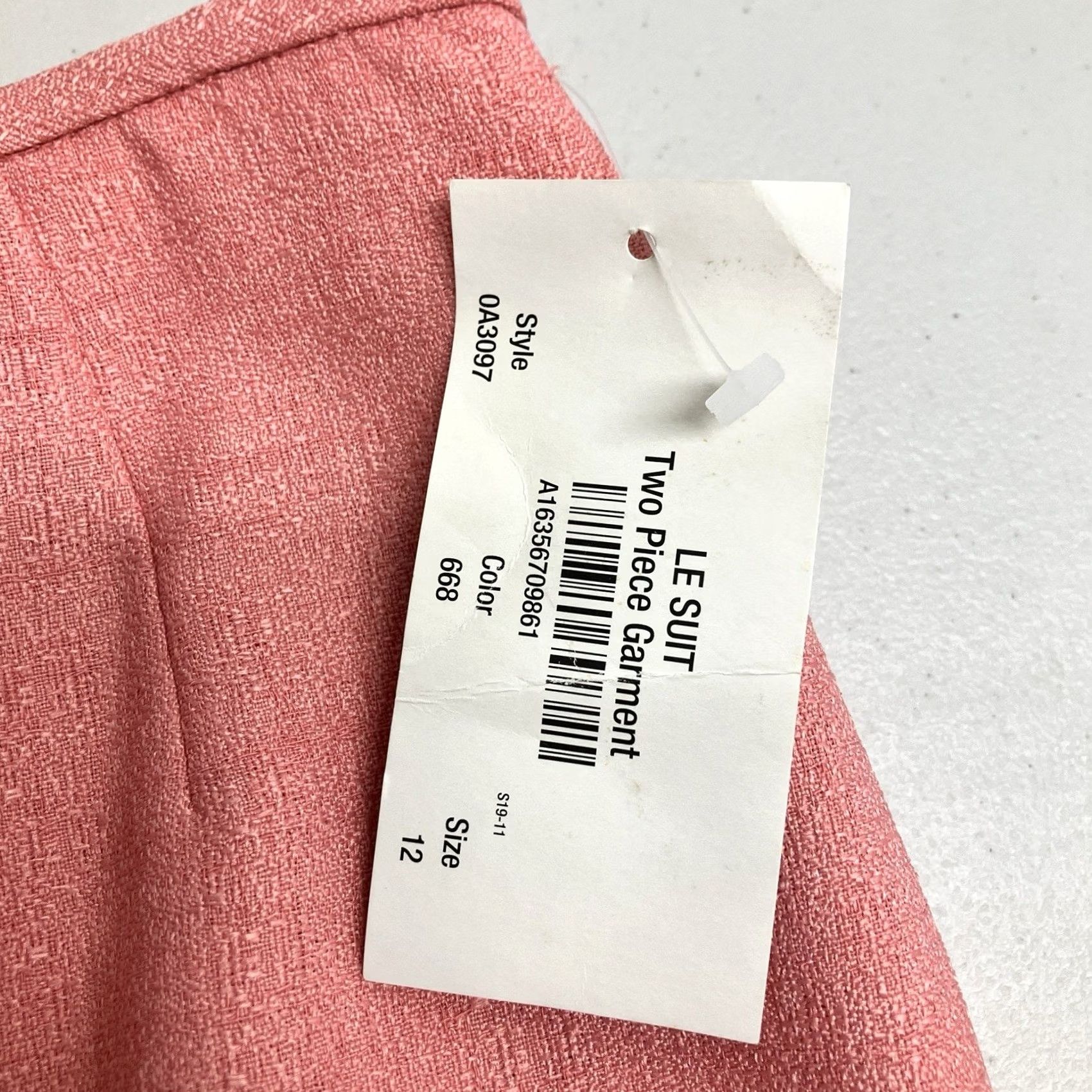 Vintage Le Suit Classic Coral Skirt 12 Midi Pencil Career Separate Women Zip Lined Polyester 90s Workwear Size 34" / US 12 / IT 48 - 3 Thumbnail