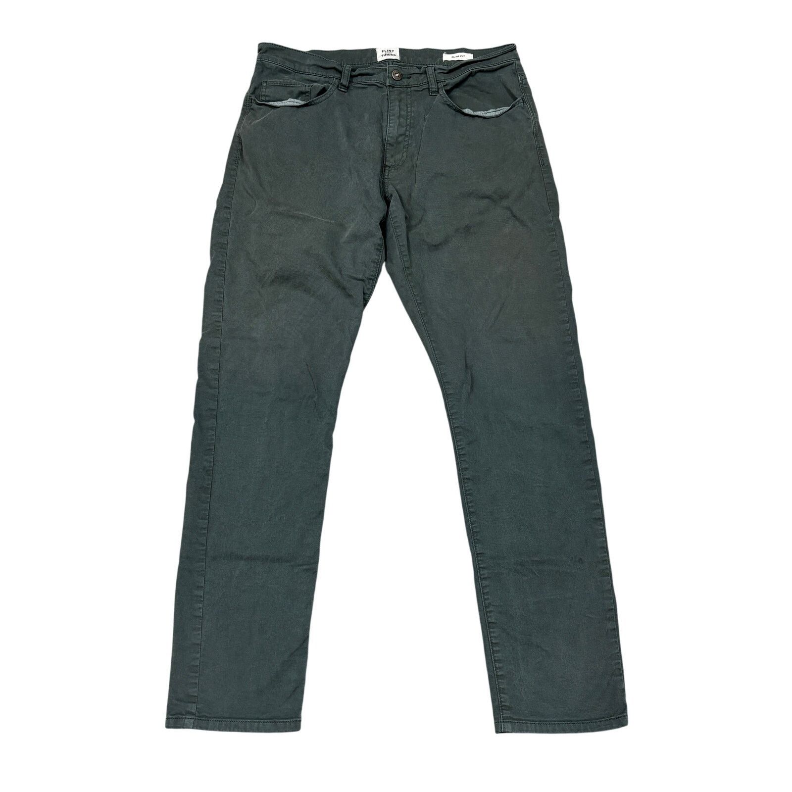 Flint And Tinder Flint and Tinder 365 Slim Fit 5 Pocket Chino Pants 33x30 Size US 33 - 1 Thumbnail