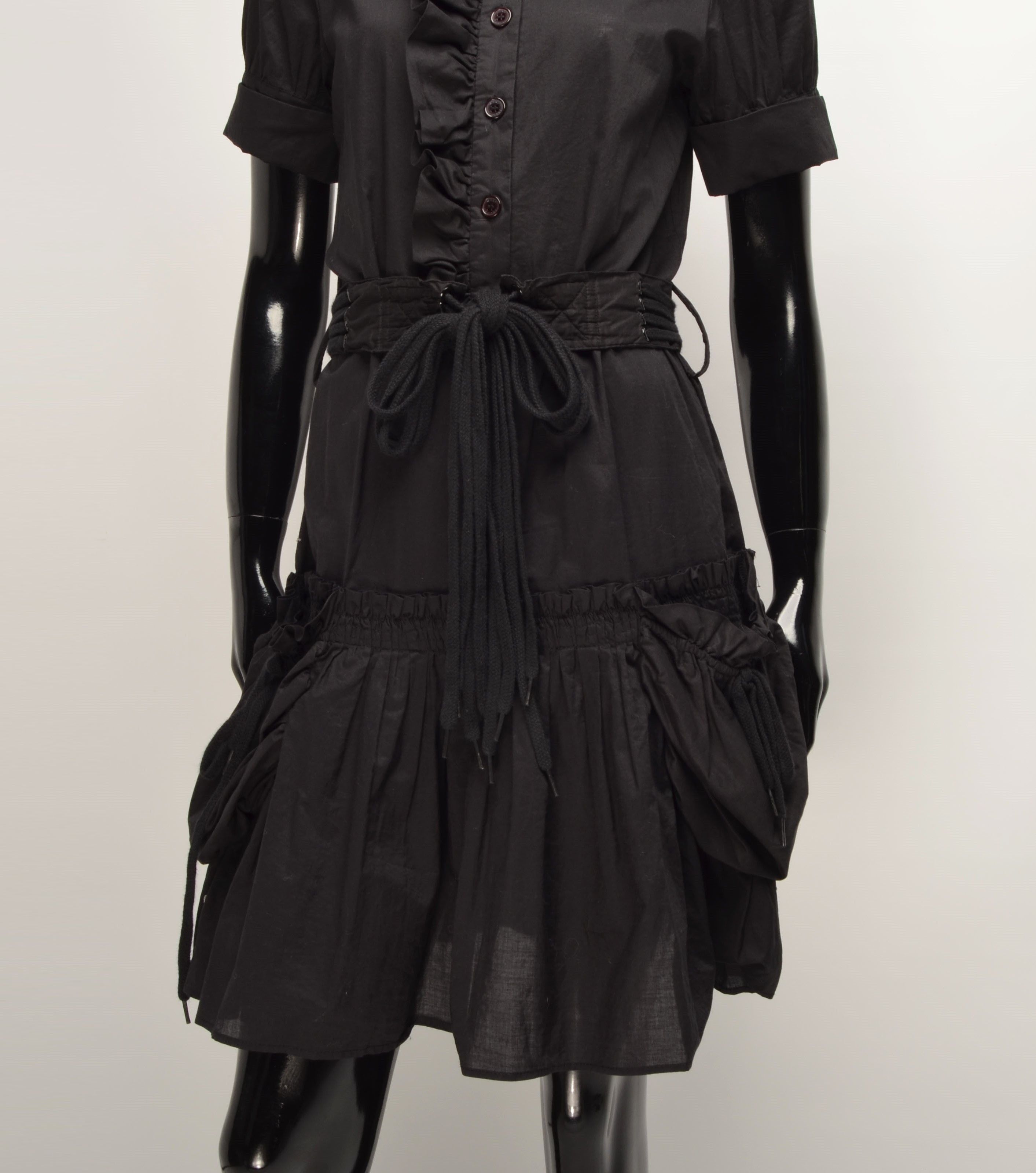 Marc Jacobs Marc Jacobs Y2K Black Grunge Whimsigoth Belted Mini Dress Size S / US 4 / IT 40 - 3 Thumbnail