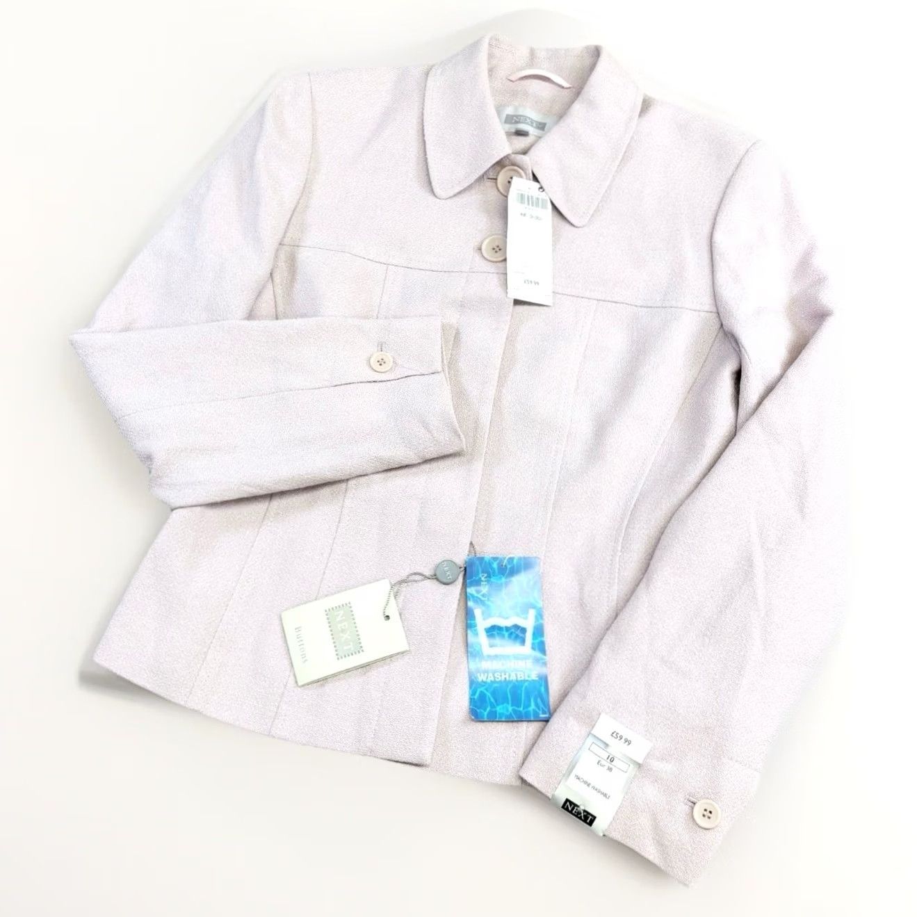 NEXT VINTAGE NEXT Blazer Jacket Women UK10 Pale Pink Work Office Party Casual BNWT Size L / US 10 / IT 46 - 2 Thumbnail