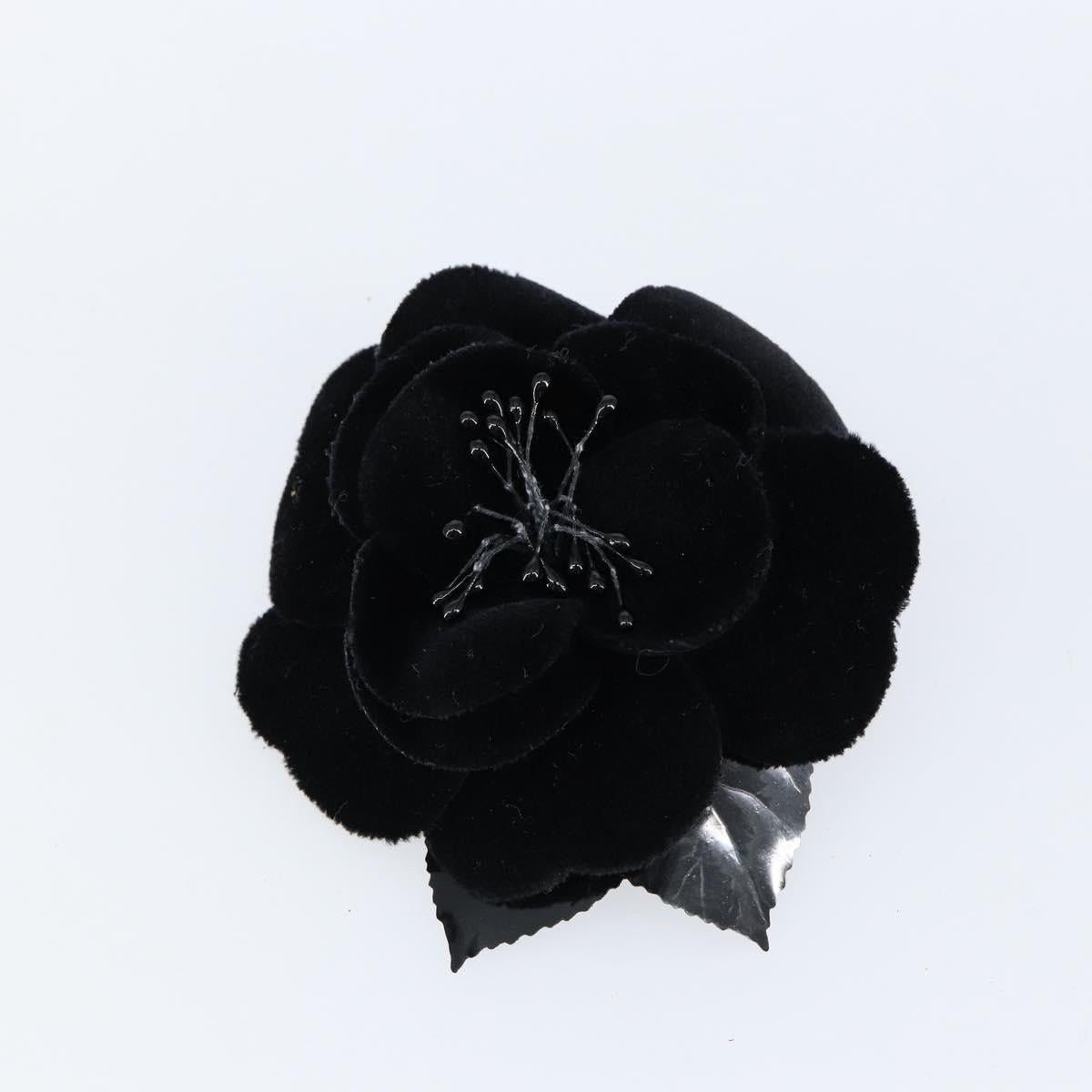 Chanel Chanel Brooch Velour Black CC Size ONE SIZE - 2 Thumbnail
