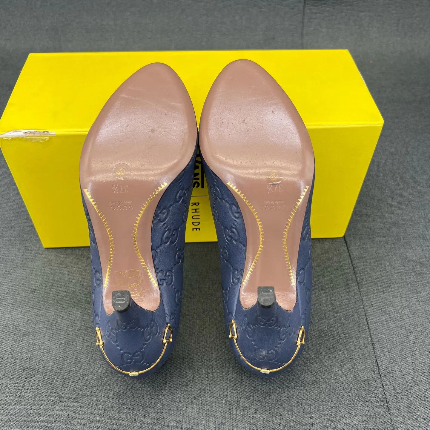Gucci Gucci purple GG all over logo heels 37.5 worn Size US 7.5 / IT 37.5 - 8 Thumbnail