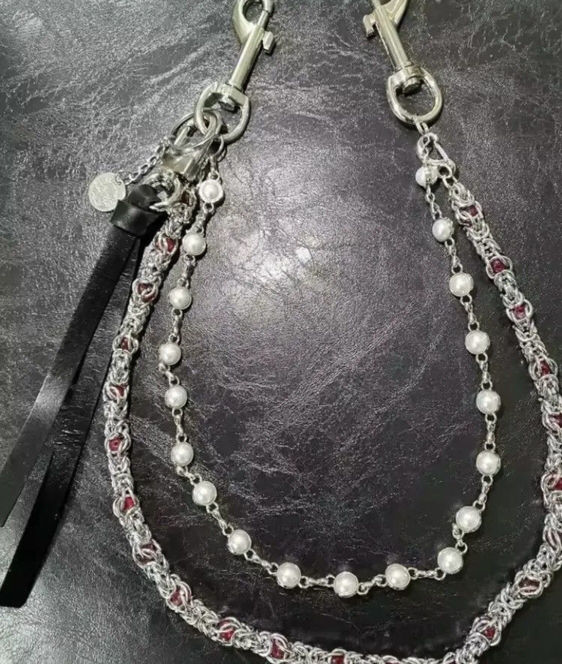 Japanese Brand 2 Layer Natural Pearled Wallet Chain Size ONE SIZE - 1 Thumbnail