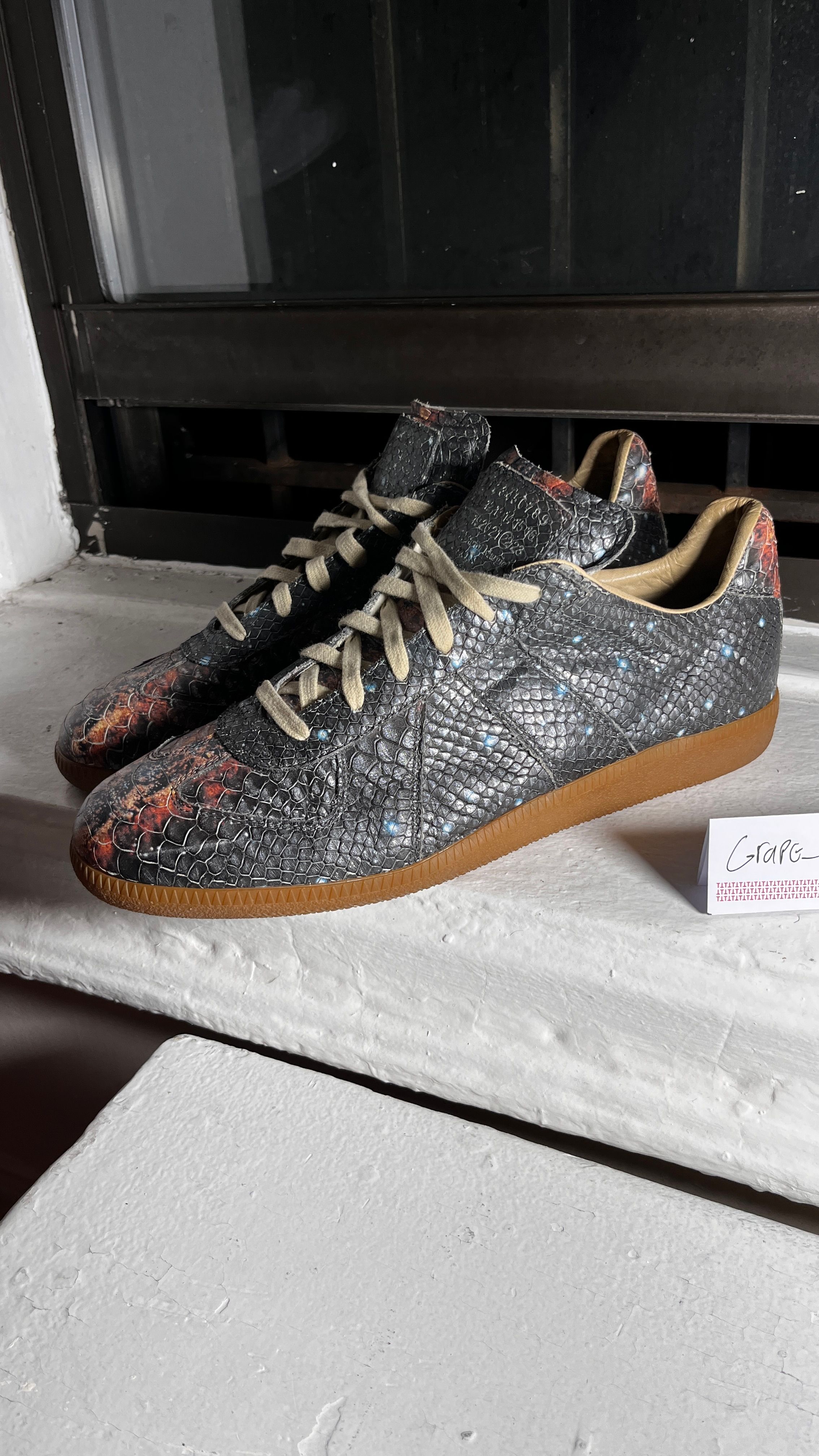 Pre-owned Maison Margiela Gat Replica Galaxy Snakeskin Shoes In Multicolor