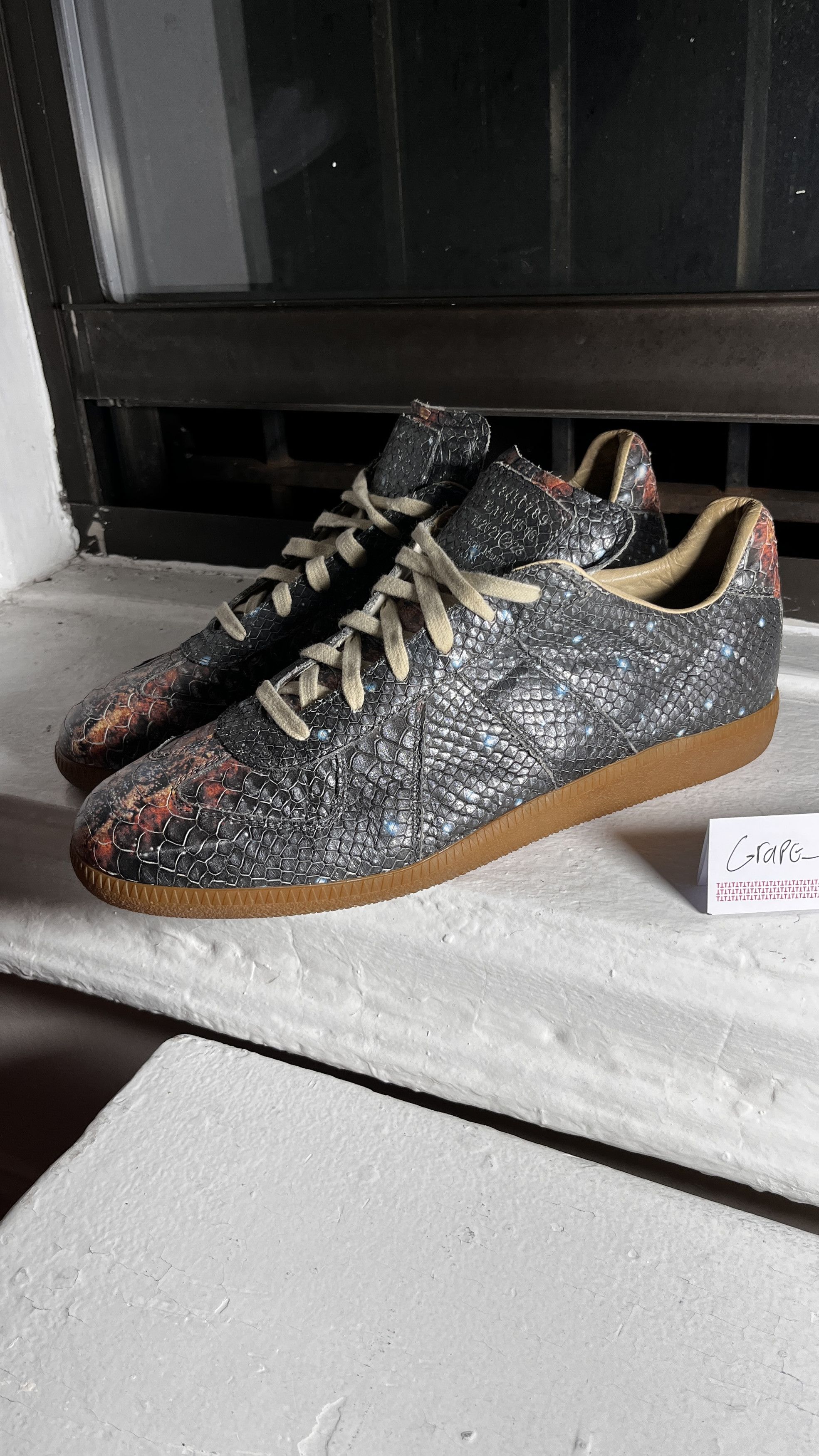 image of Maison Margiela Gat Replica Galaxy Snakeskin Shoes, Men's (Size 10)