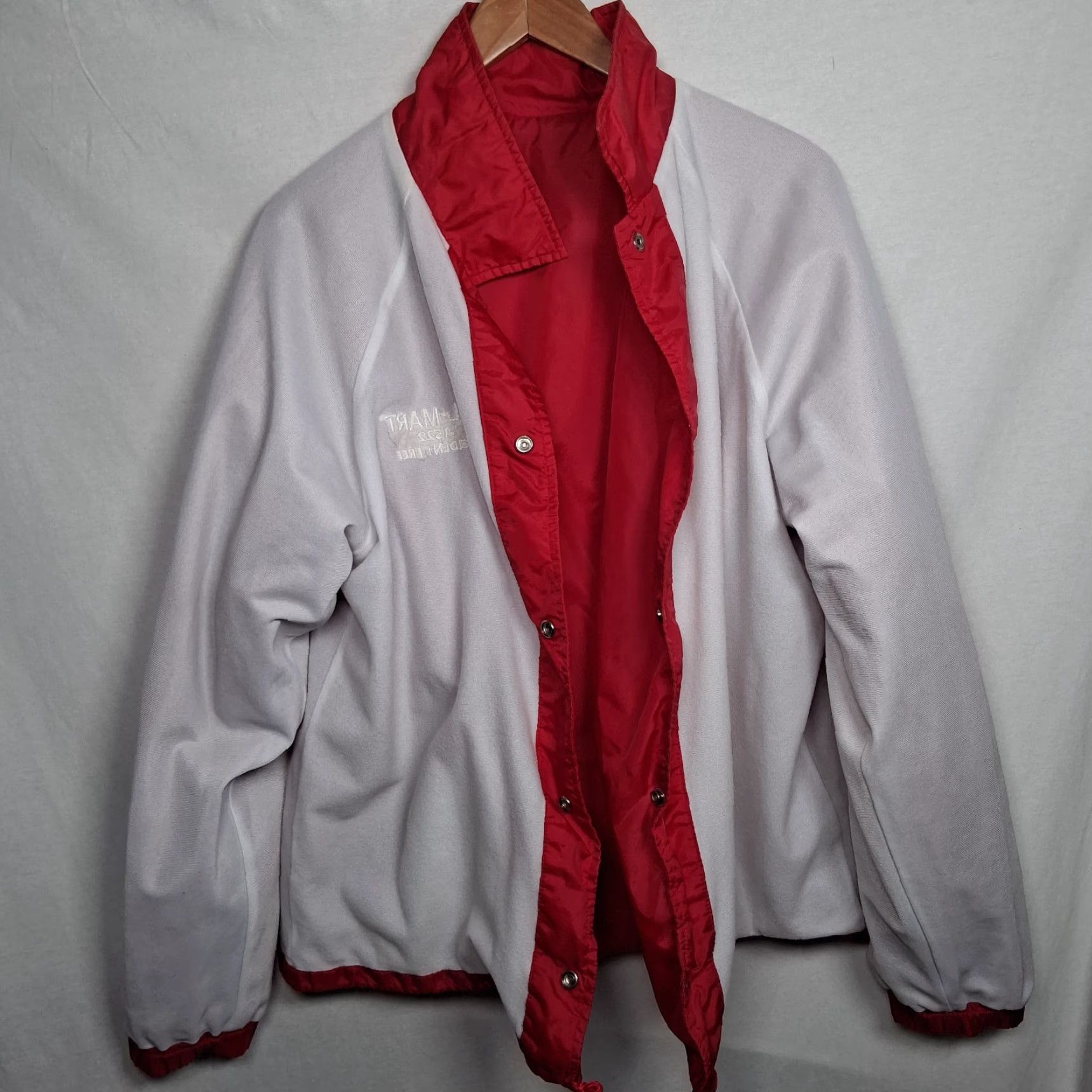 Walmart VINTAGE Wal Mart Accident Free Jacket L Red Coach Sporty Snap Employee Lightweight READ Size US L / EU 52-54 / 3 - 4 Thumbnail