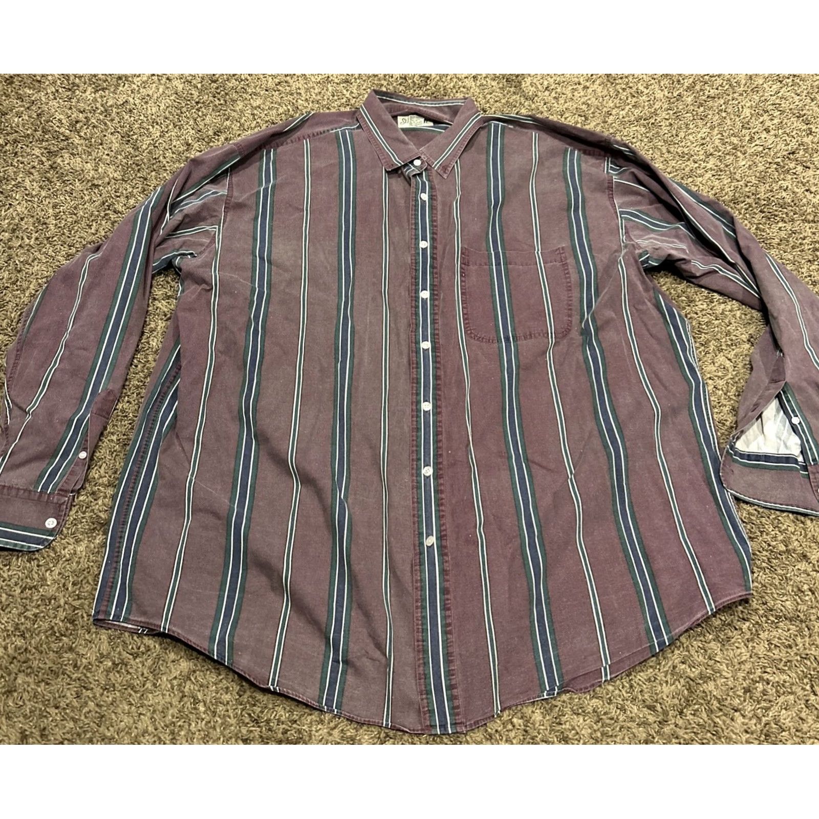 Vintage VINTAGE St. John’s Bay Shirt 2XLT Cotton VTG Button Up Striped 90s Mens Size US XXL / EU 58 / 5 - 2 Thumbnail