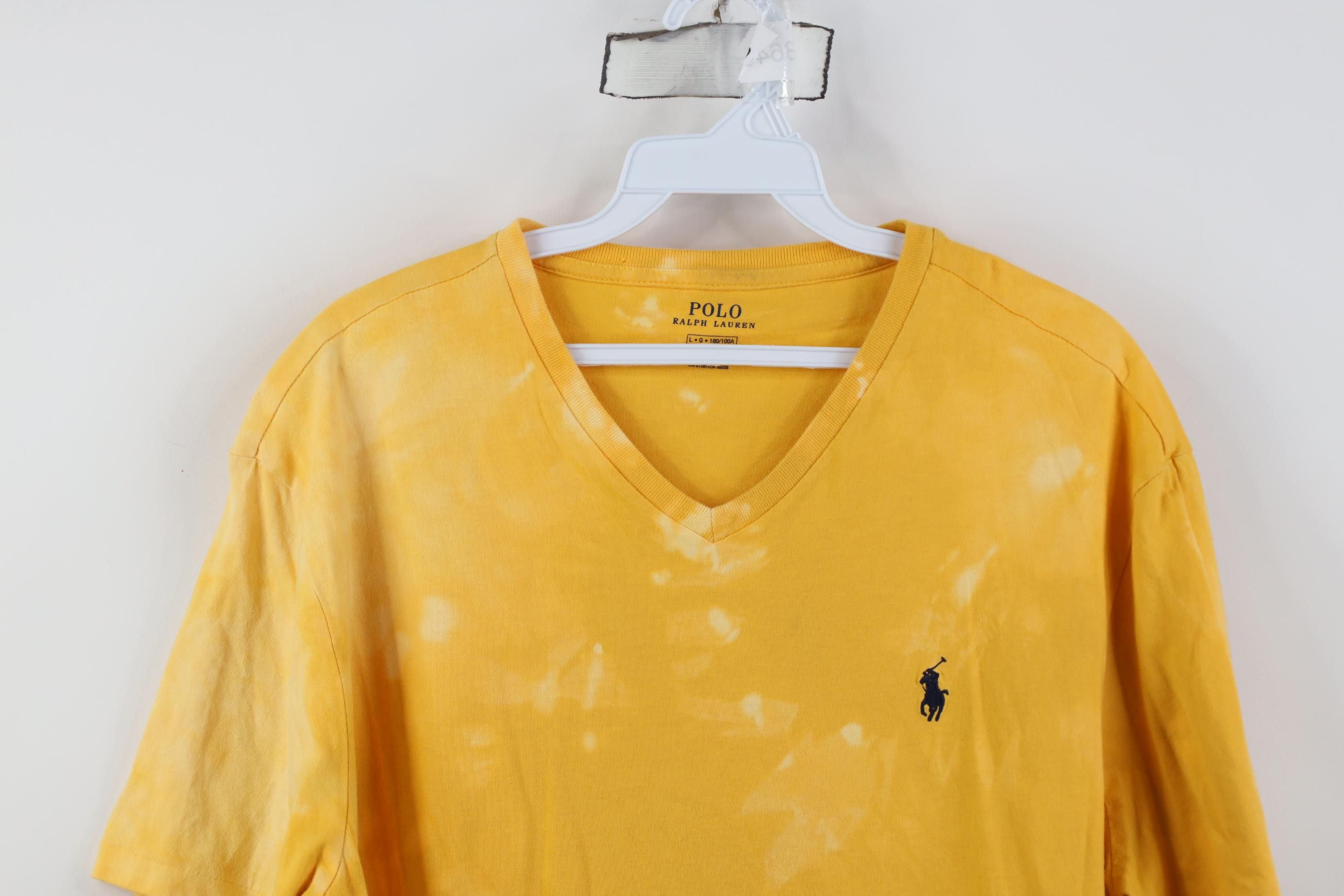 Polo Ralph Lauren Vintage Y2K Ralph Lauren Short Sleeve V-Neck T-Shirt Yellow Size US L / EU 52-54 / 3 - 2 Thumbnail
