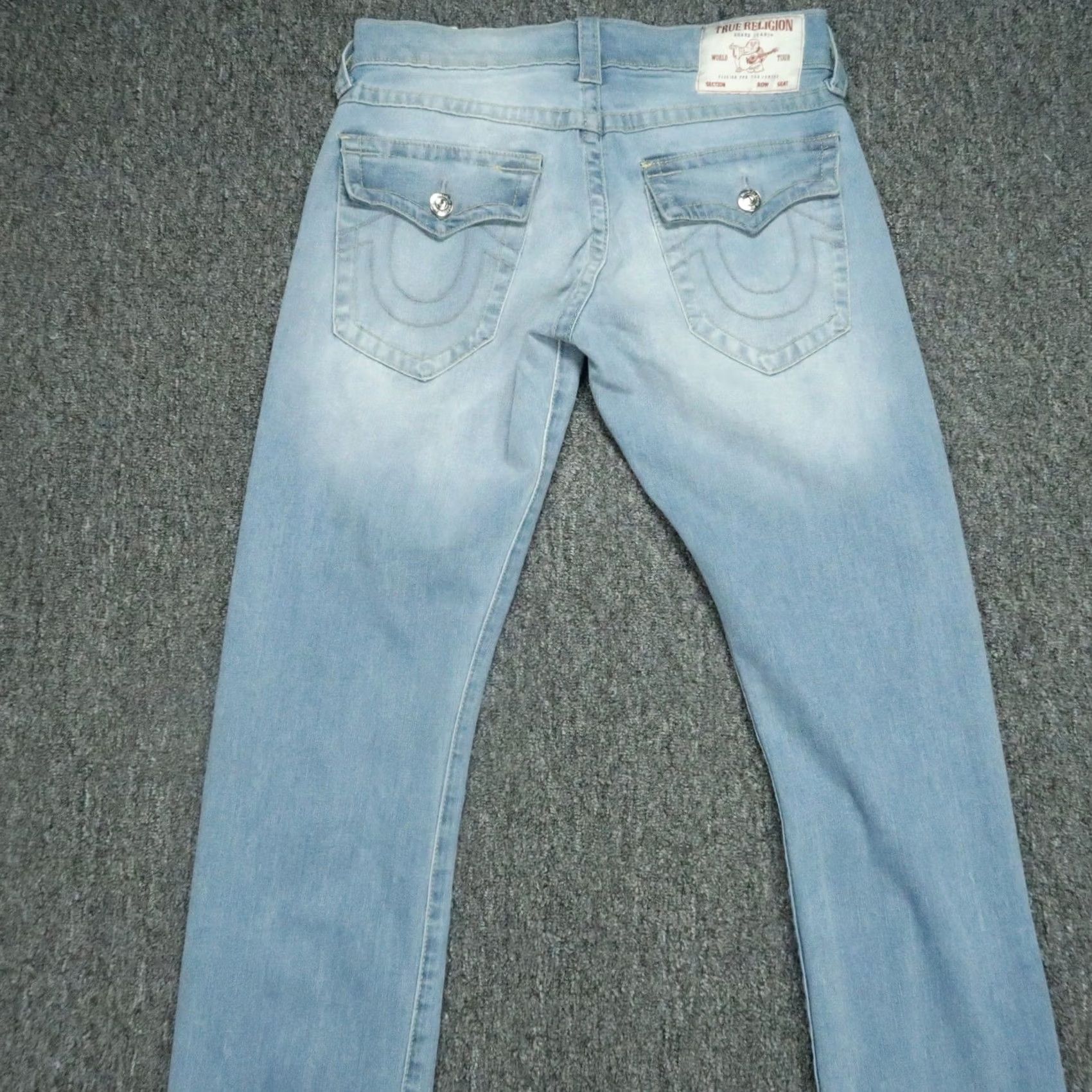 True Religion VINTAGE True Religion Jeans Mens 30x34 Light Blue Ricky Relaxed Straight Stretch Denim Slim? No, keep style: Straight Size US 30 / EU 46 - 6 Thumbnail