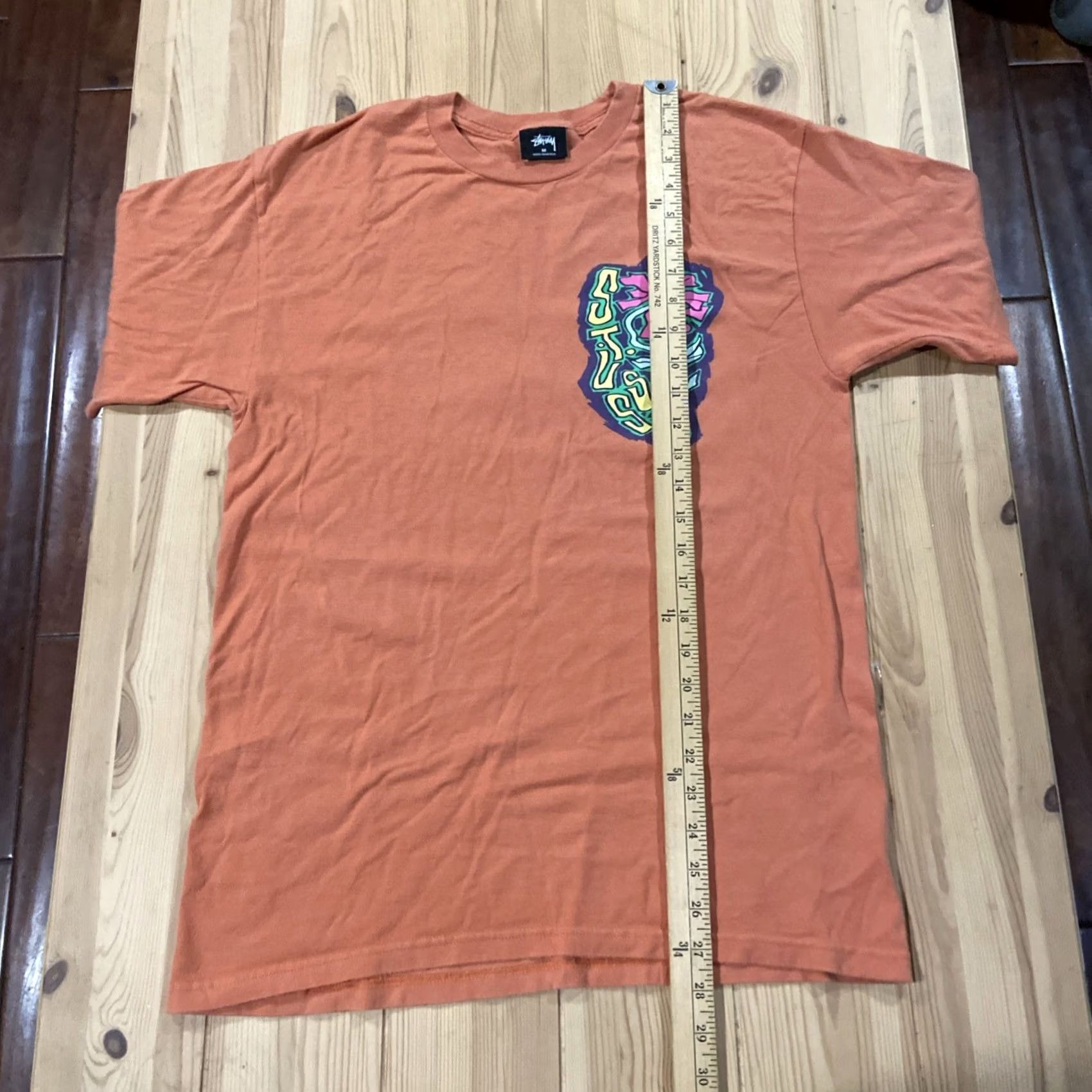 Vintage Stussy Shirt - Mens M Red Cotton Blend Graphic Print Short Sleeve Crew Neck Logo Tee Size US M / EU 48-50 / 2 - 4 Thumbnail