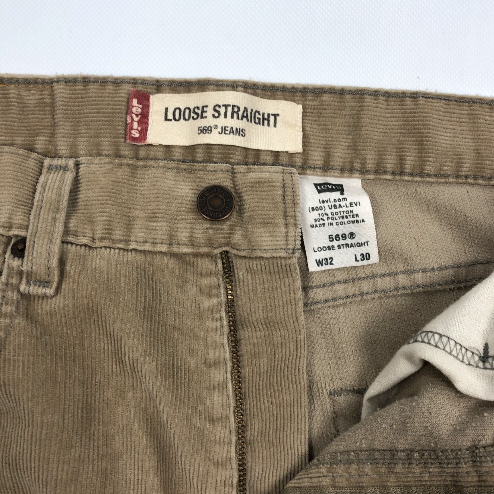 Levi's VINTAGE Levi's 569 Loose Straight Corduroy Pants Men 32x30 Tan Brown Y2K Size US 32 / EU 48 - 5 Thumbnail