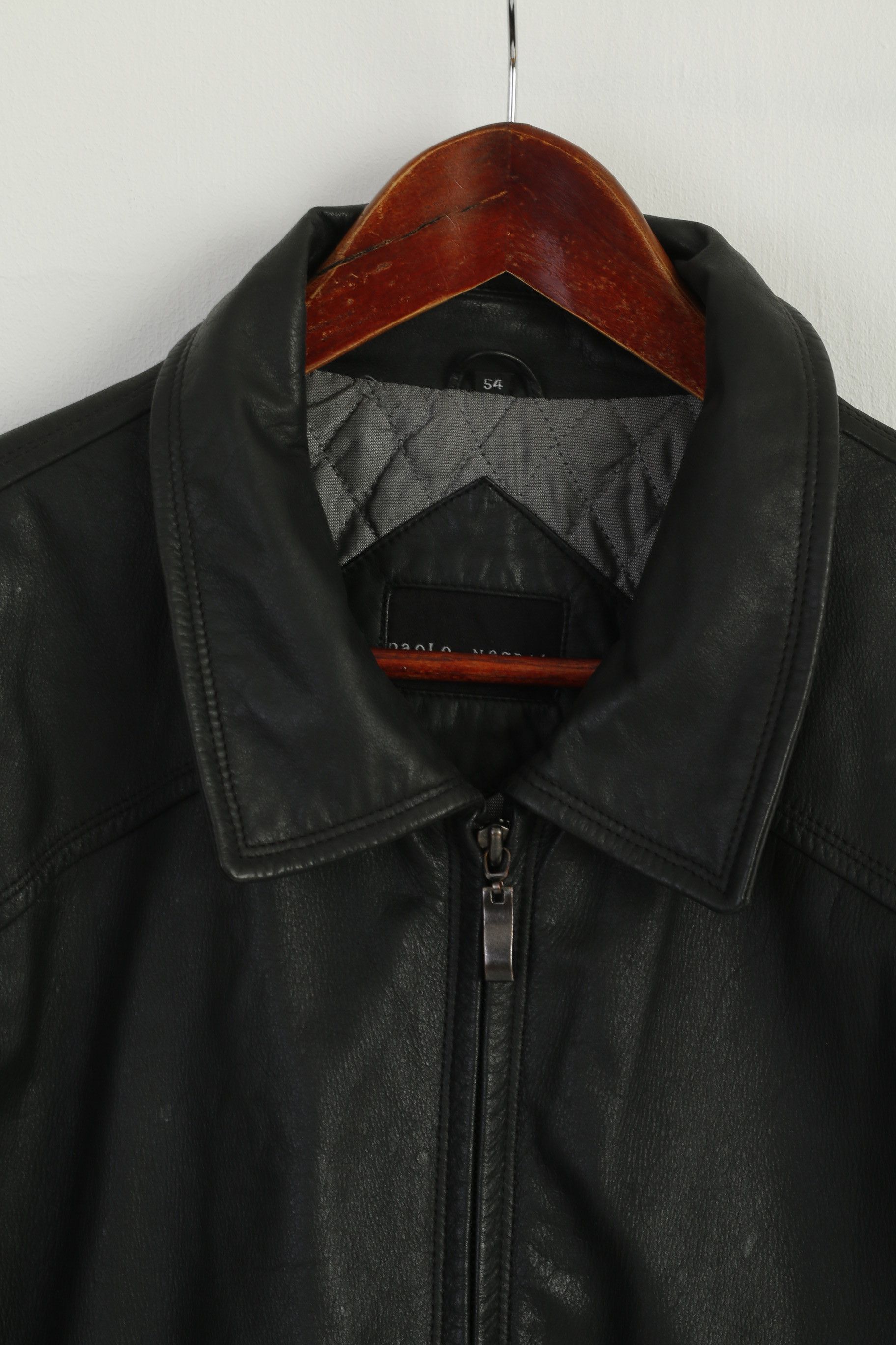 Vintage Paolo Negrato Men 54 L Jacket Black Soft Leather 7693 Size US L / EU 52-54 / 3 - 2 Thumbnail