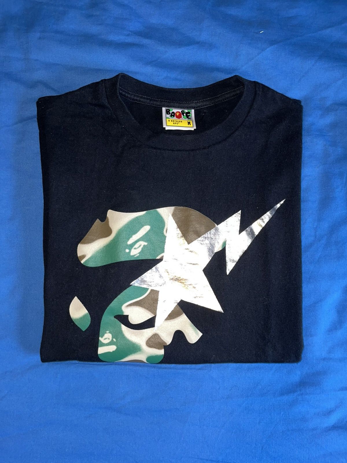 Bape Liquid Camo Ape Sta Tee shirt Black/Olive A Bathing Ape BAPE Size US M / EU 48-50 / 2 - 3 Thumbnail